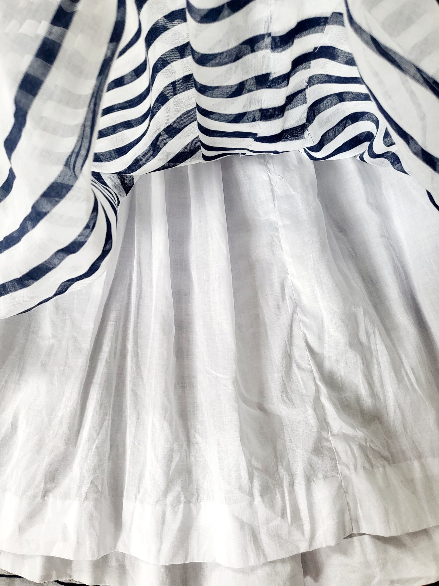 SOLD - Vintage Hartly Westwood Fashions Striped Full Skirt Dress -Navy/White