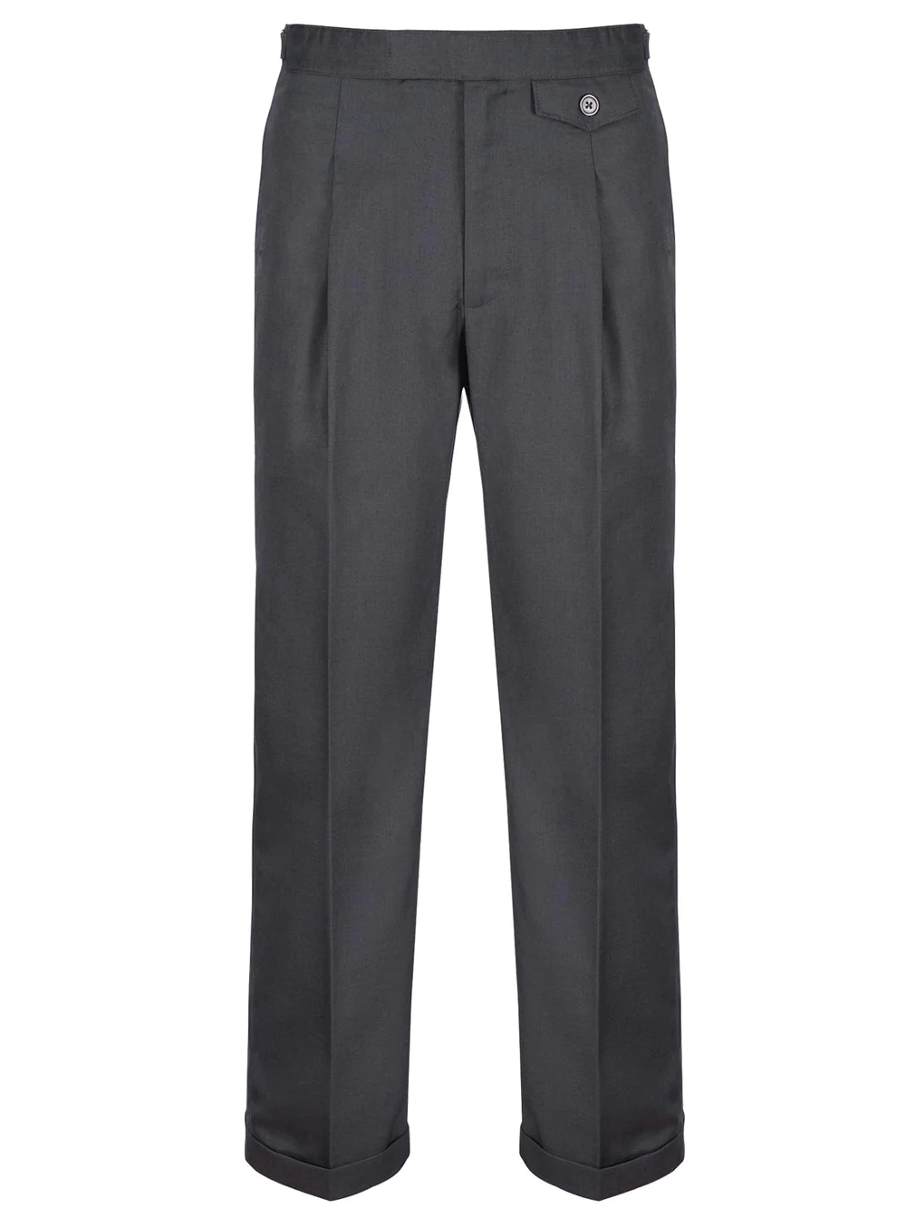 STYLE 4007 - 1940's Vintage Style Hugo Fishtail Back Trousers in Slate Grey