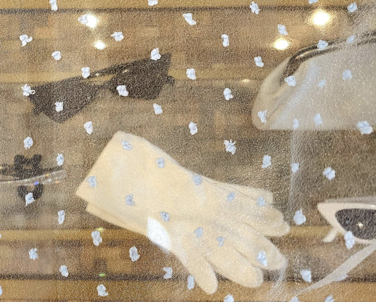 Baby Blue Dotted Chiffon Scarf