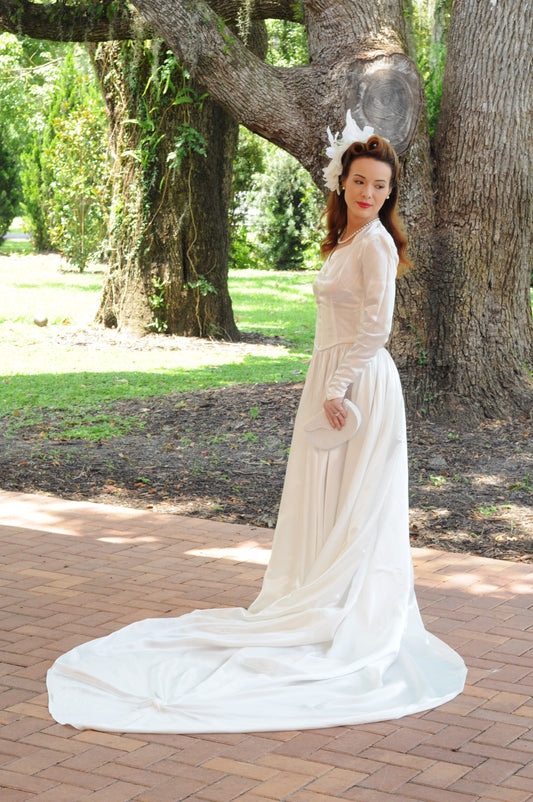 STYLE 1001 - Vintage 1940's-1950's Satin Wedding Gown