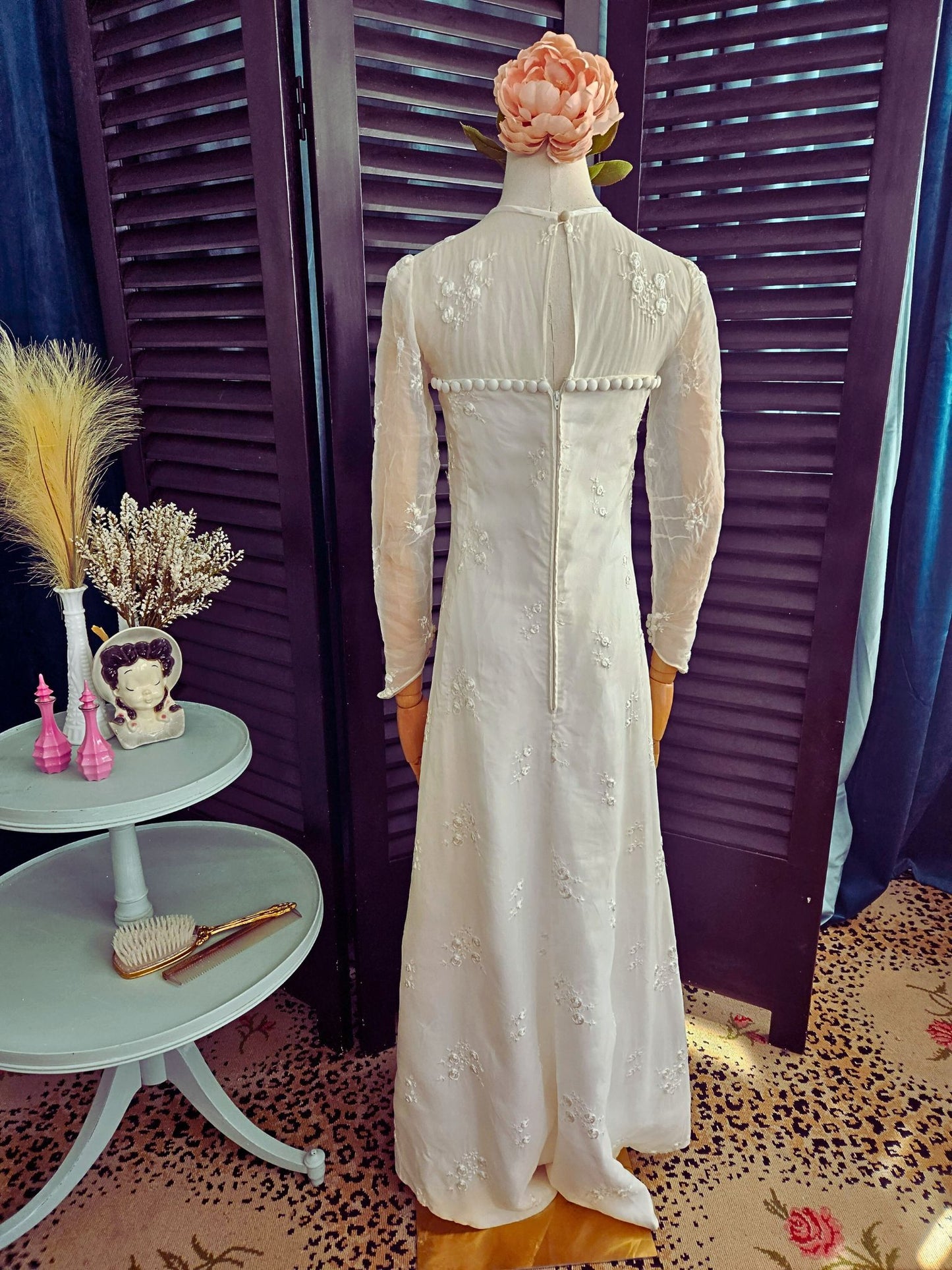 Vintage Embroidered Sheath Gown