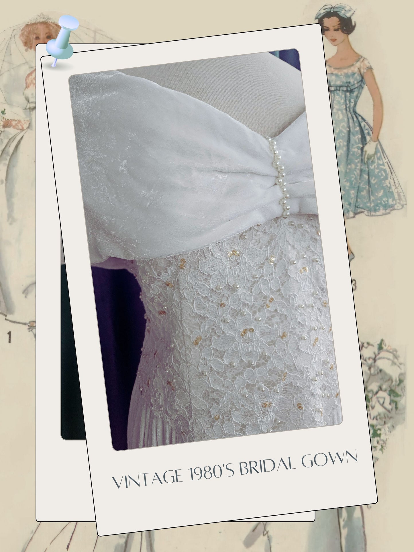 STYLE 1024 - Vintage Velvet and Lace Bridal Gown