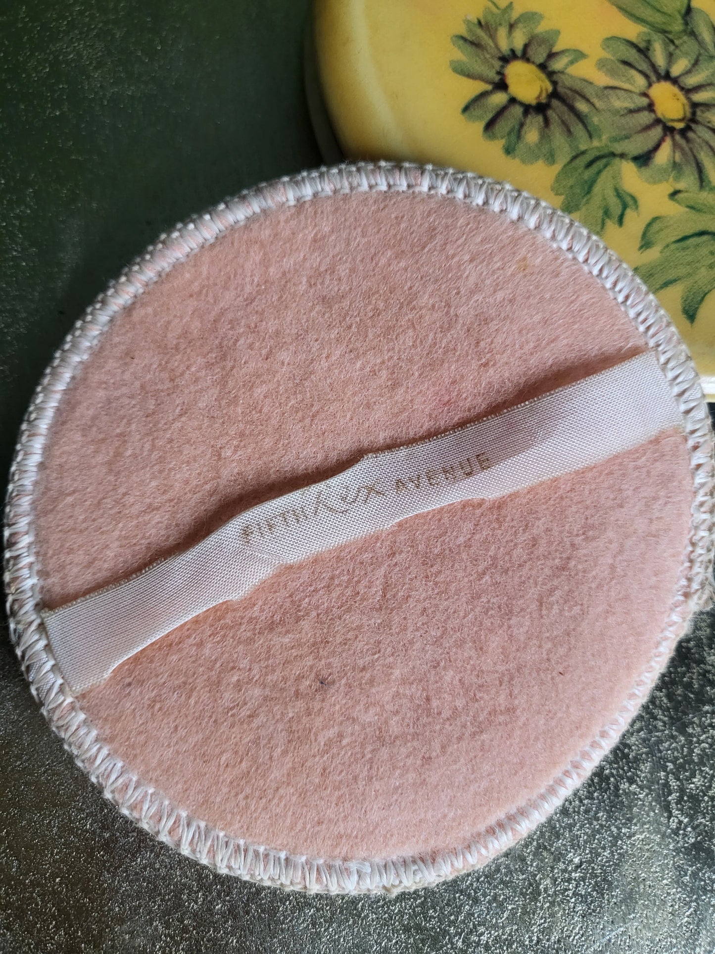 SOLD - Vintage Rex Fifth Avenue Large Face Powder Compact - Daisy
