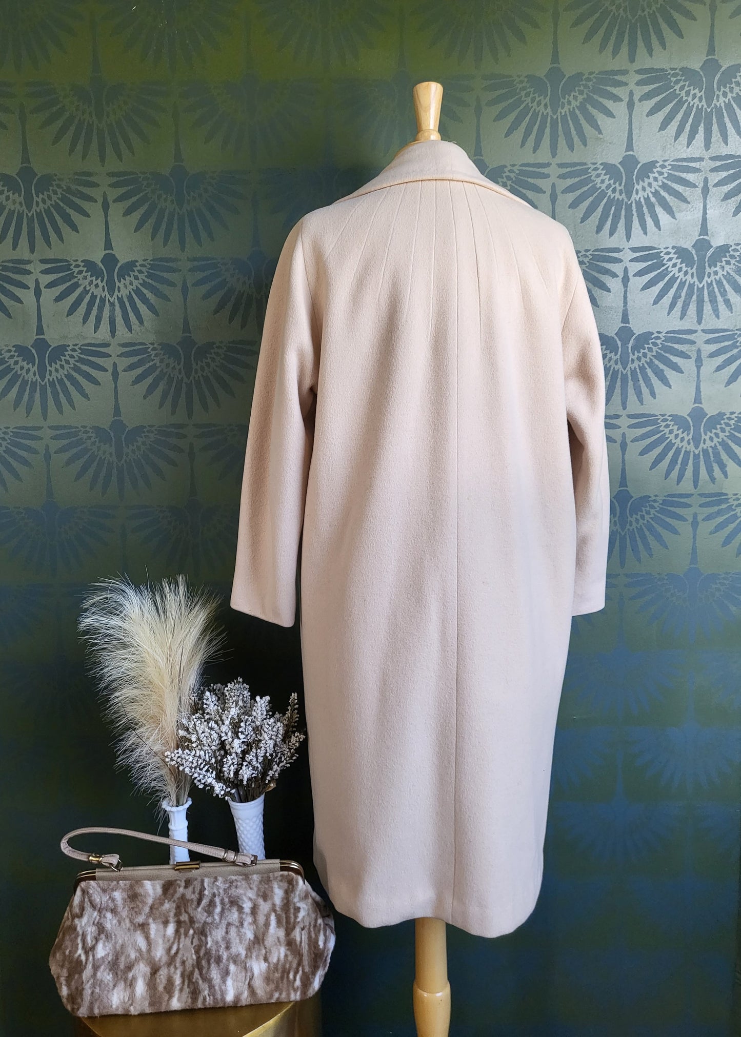 SOLD - Vintage 1950's Cashmere Ladies Box Coat - Beige