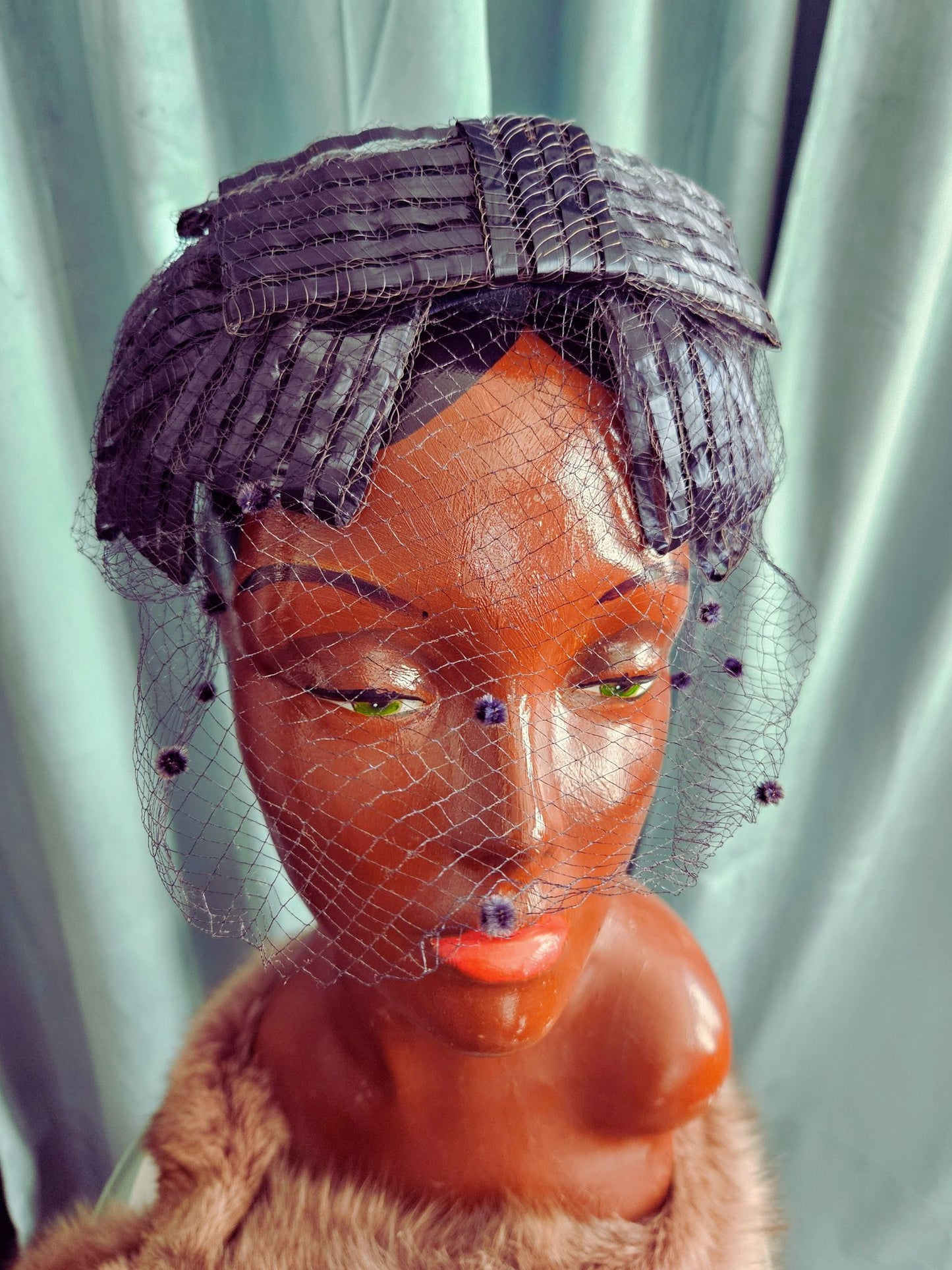 Vintage Navy Straw Crescent