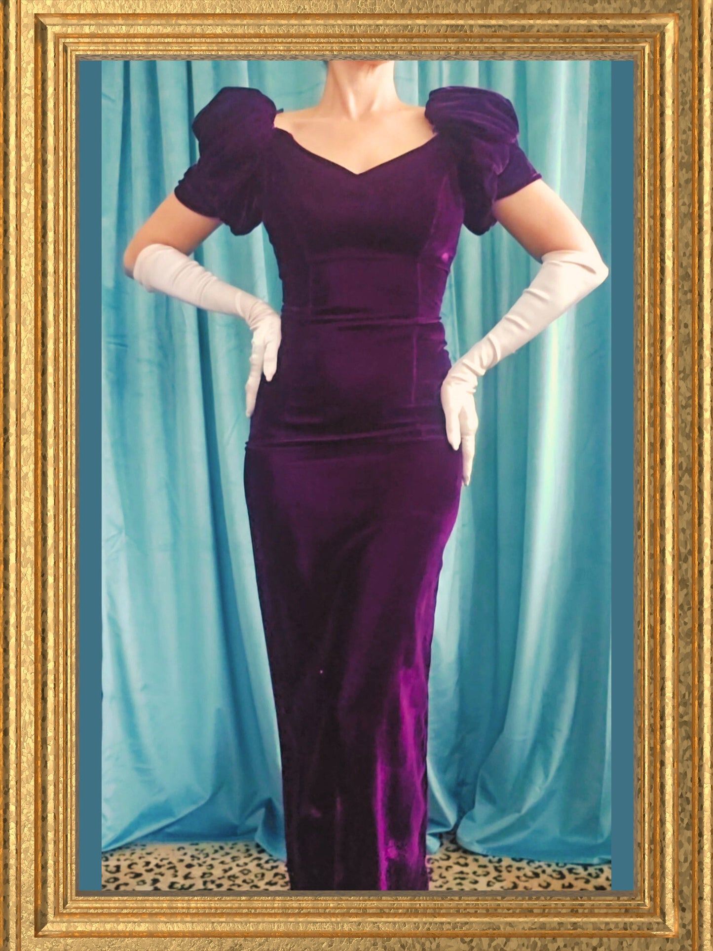 SOLD - Vintage 1980's Does 1930's "Jordan" Deep Violet Velvet Gown