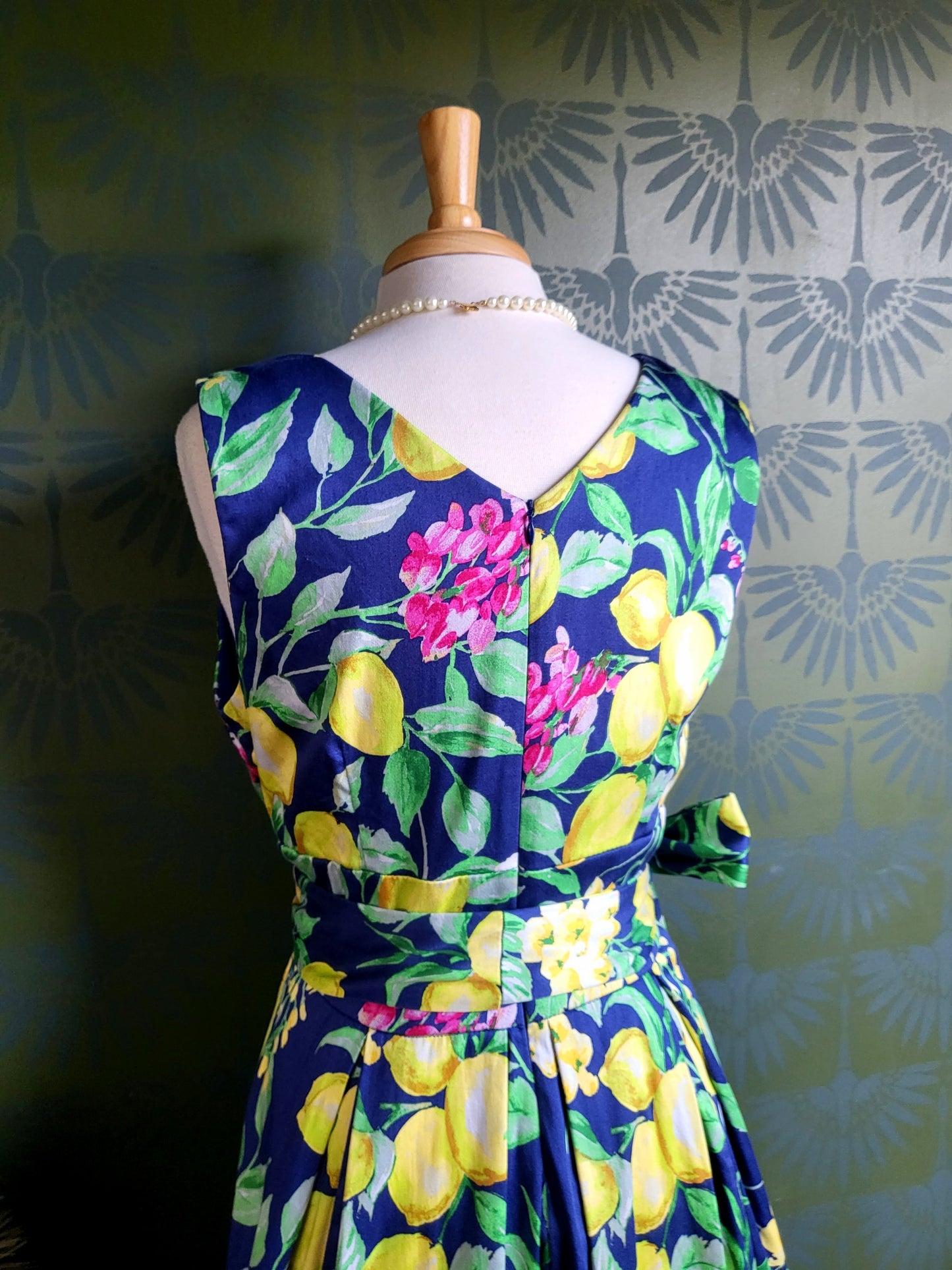 STYLE 1027 - 1950's Style Lemon Floral Fit & Flare Dress