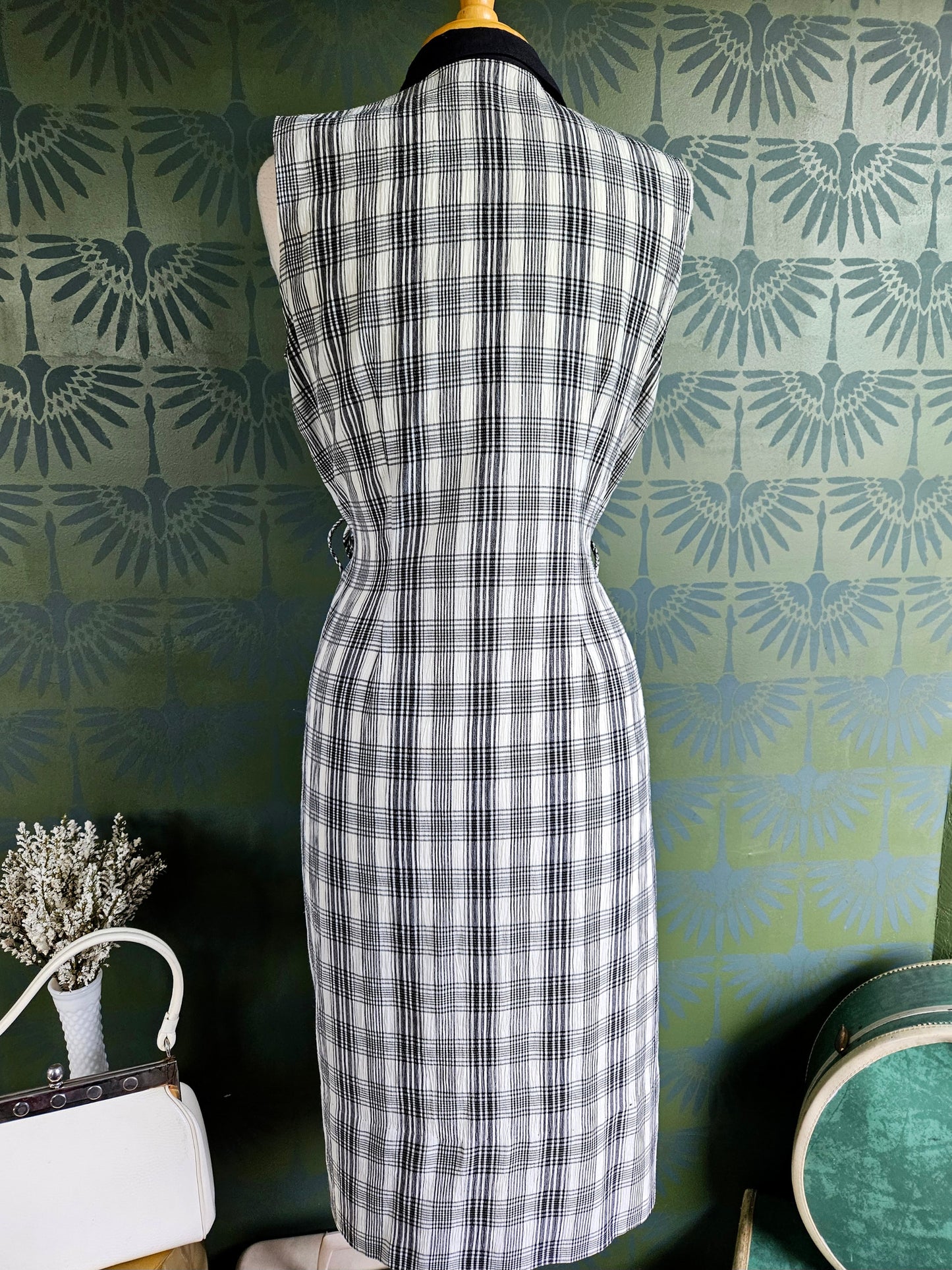 SOLD - Vintage 1980's "Cindy" Plaid Shirtwaist Shift Dress