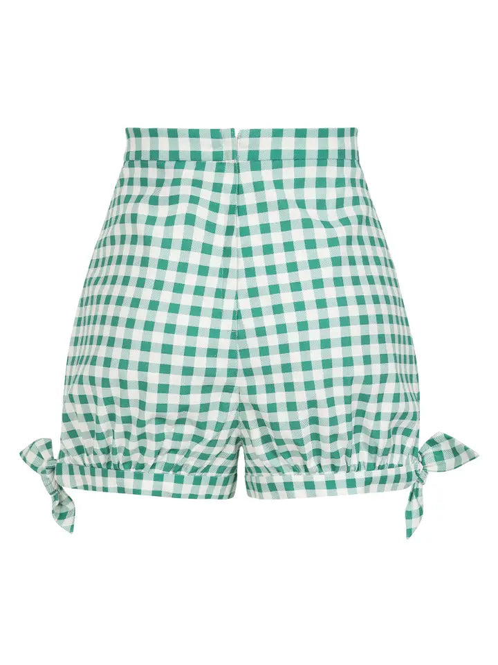 Rylee Gingham Shorts - Green