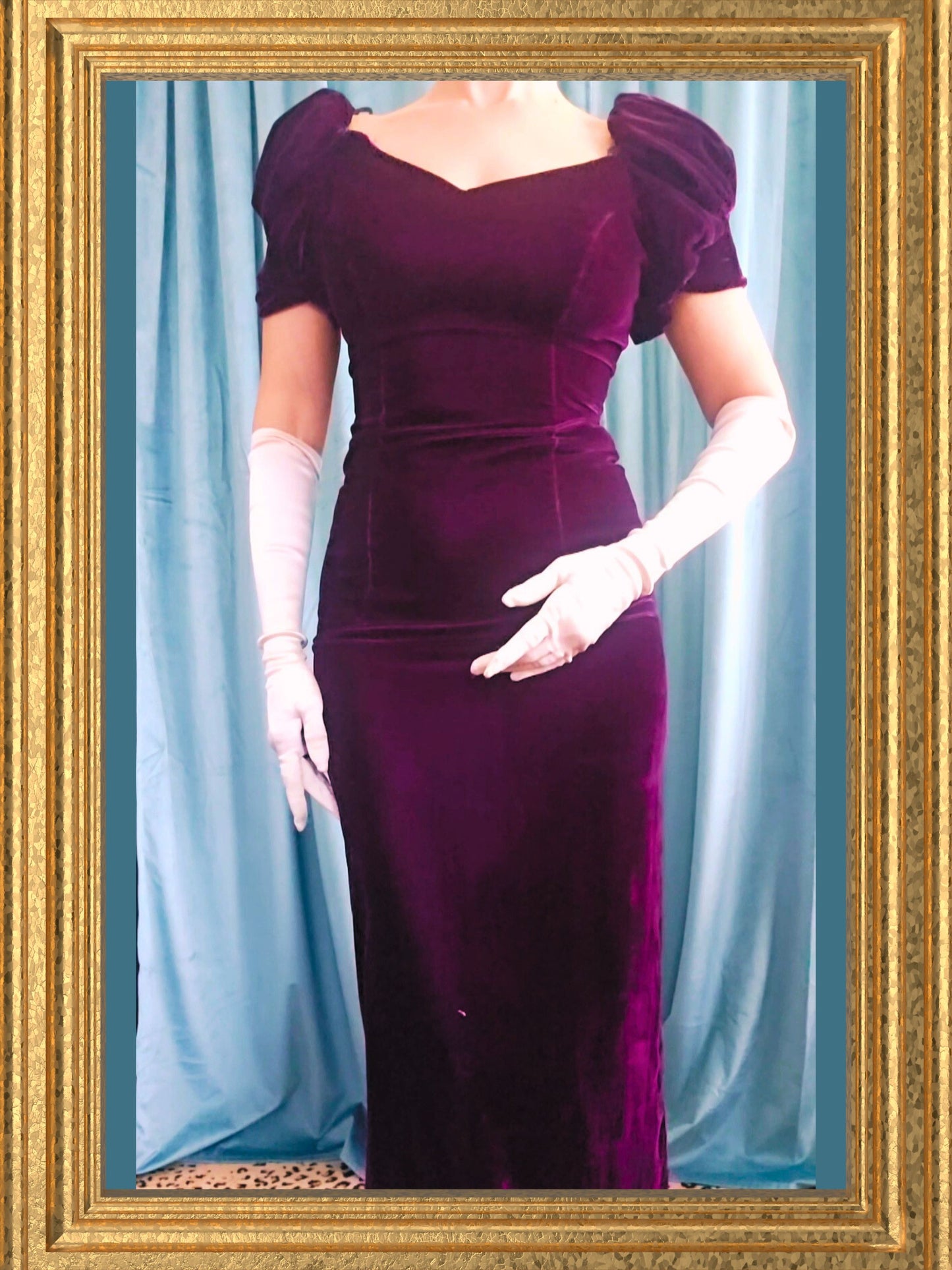 SOLD - Vintage 1980's Does 1930's "Jordan" Deep Violet Velvet Gown