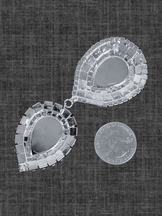 Large Teardrop Earrings -Silver