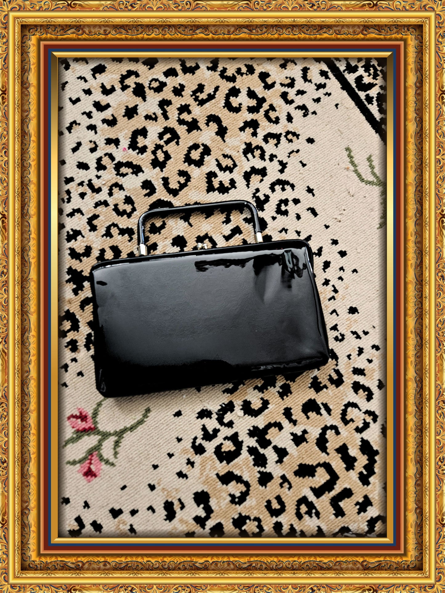 SOLD - Vintage Black Vinyl Handbag