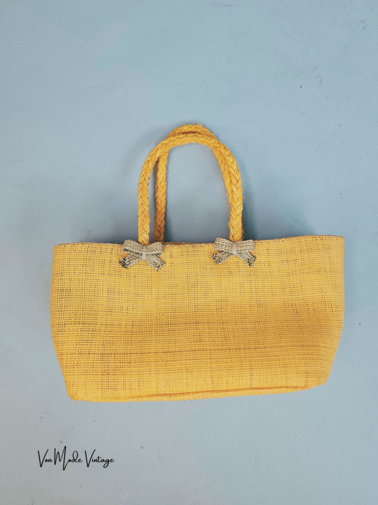 Retro Yellow Straw Handbag