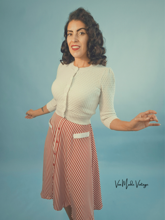 1940s Style Striped Skirt