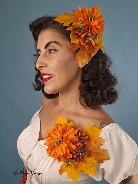 Orange Hair Flower Set (2) - BC