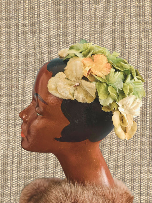 Vintage Olive Floral Crescent