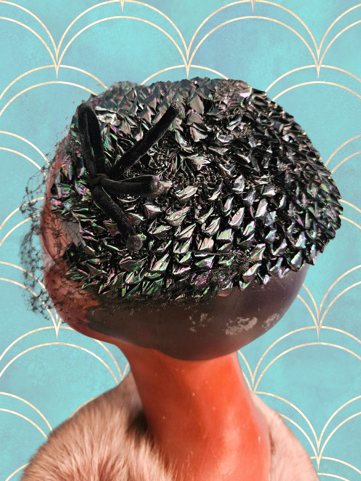 SOLD - Vintage 1950's Dragon Scale Topper