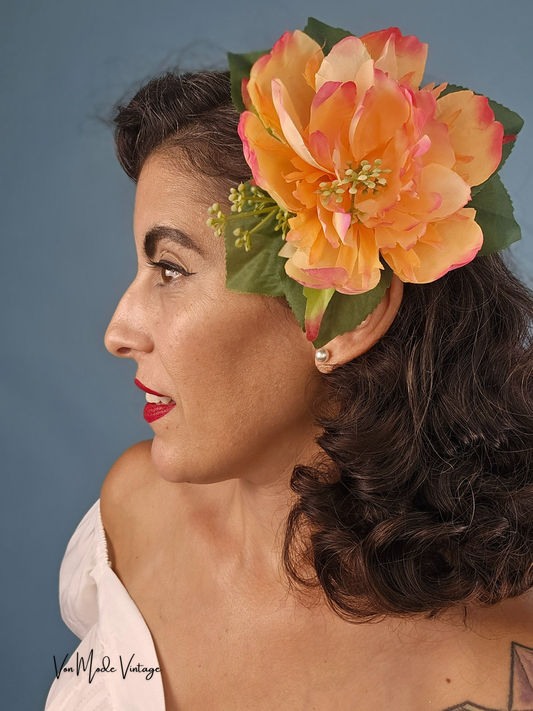 Peach Hair Flower - BD