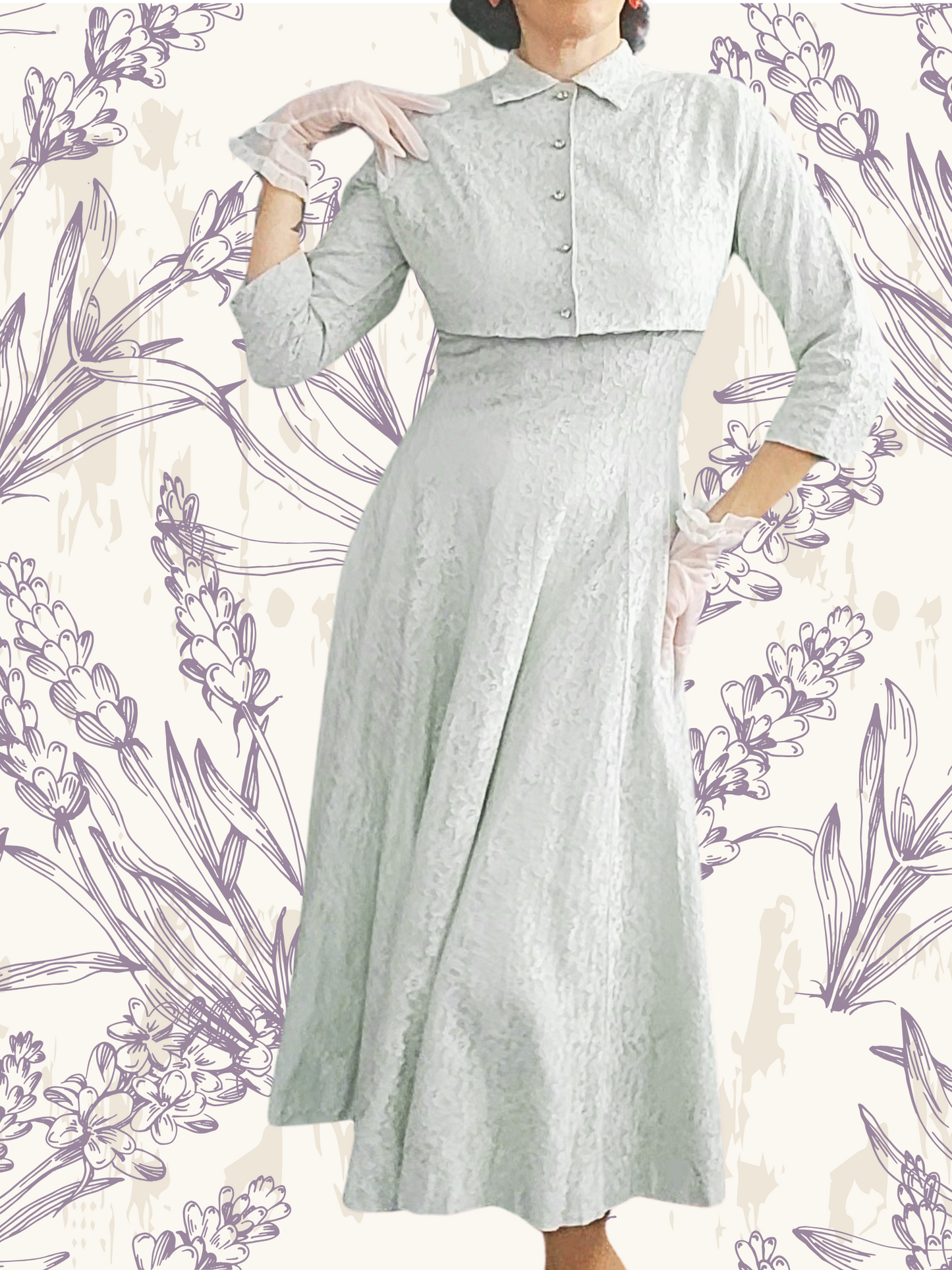 SOLD - Vintage 1950's Mint Lace Dress