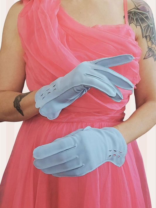 Vintage Pale Blue Gloves