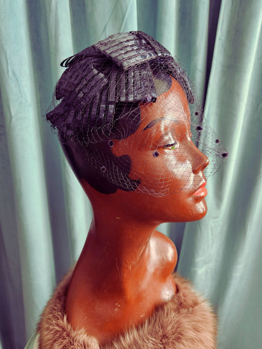 Vintage Navy Straw Crescent