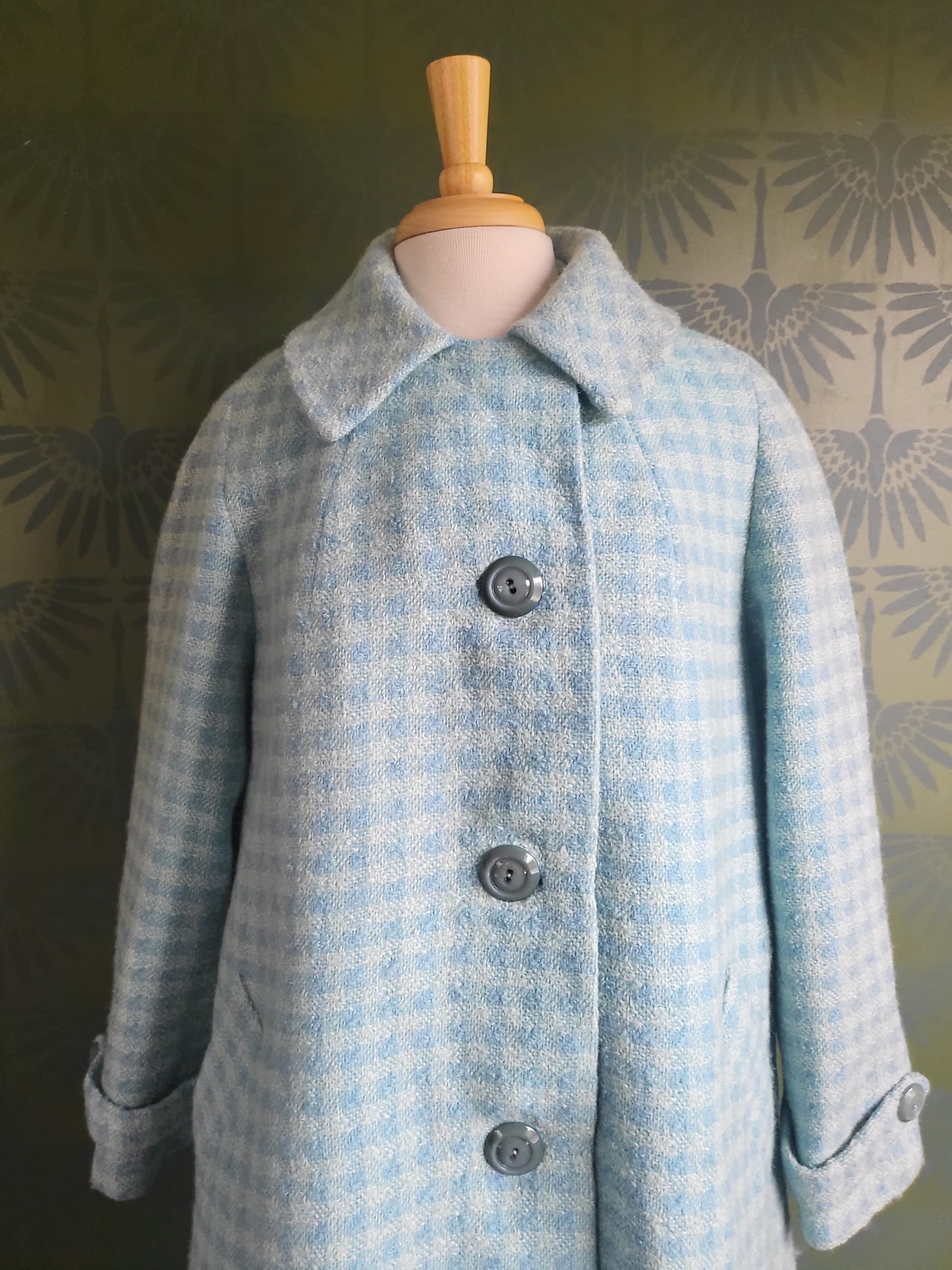SOLD - Vintage 1950's-1960's Periwinkle Tweed Coat