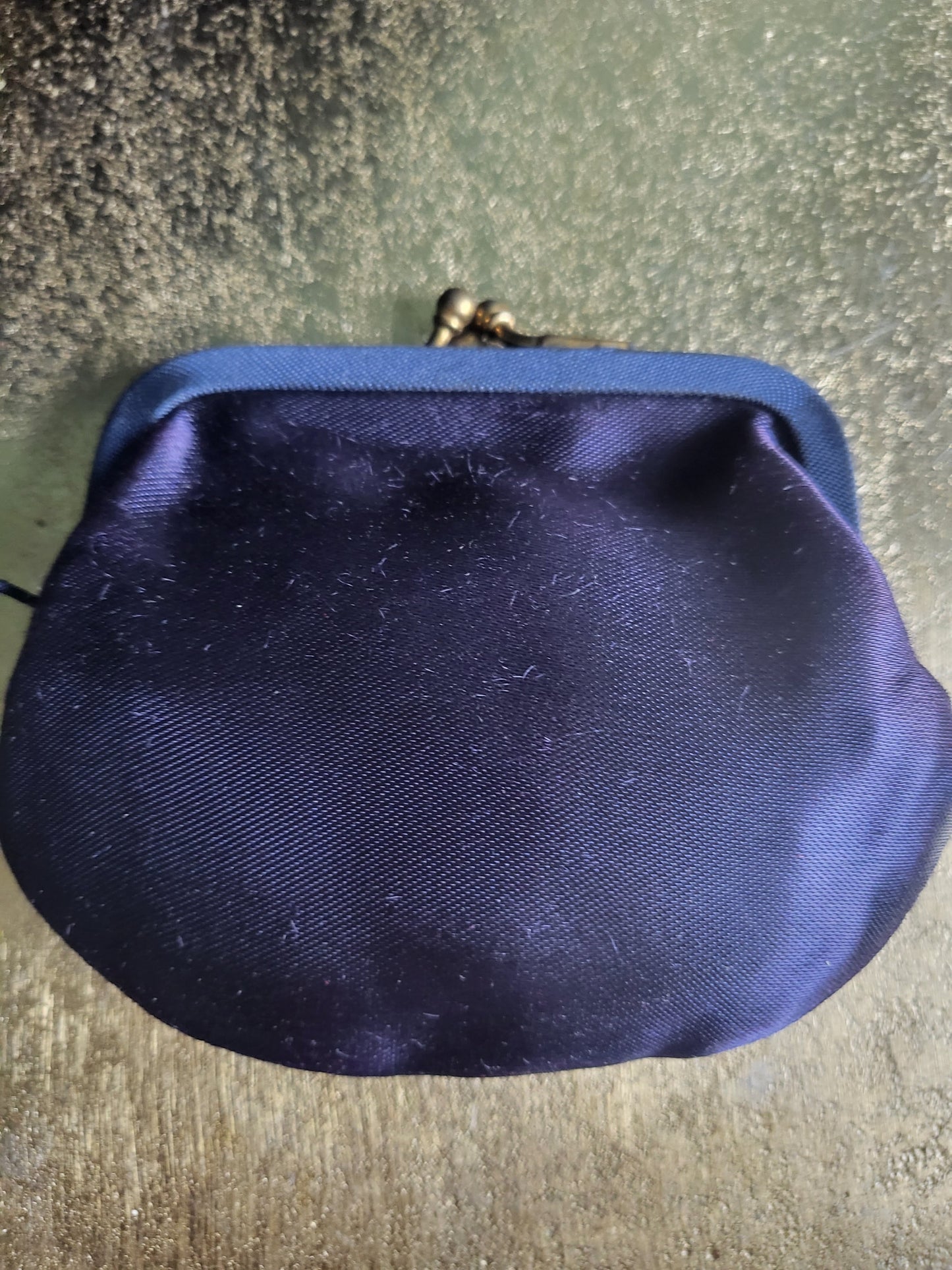SOLD - Vintage 1940's-1950's Navy Velvet Evening Bag - Rhinestone and Pearl Clasp