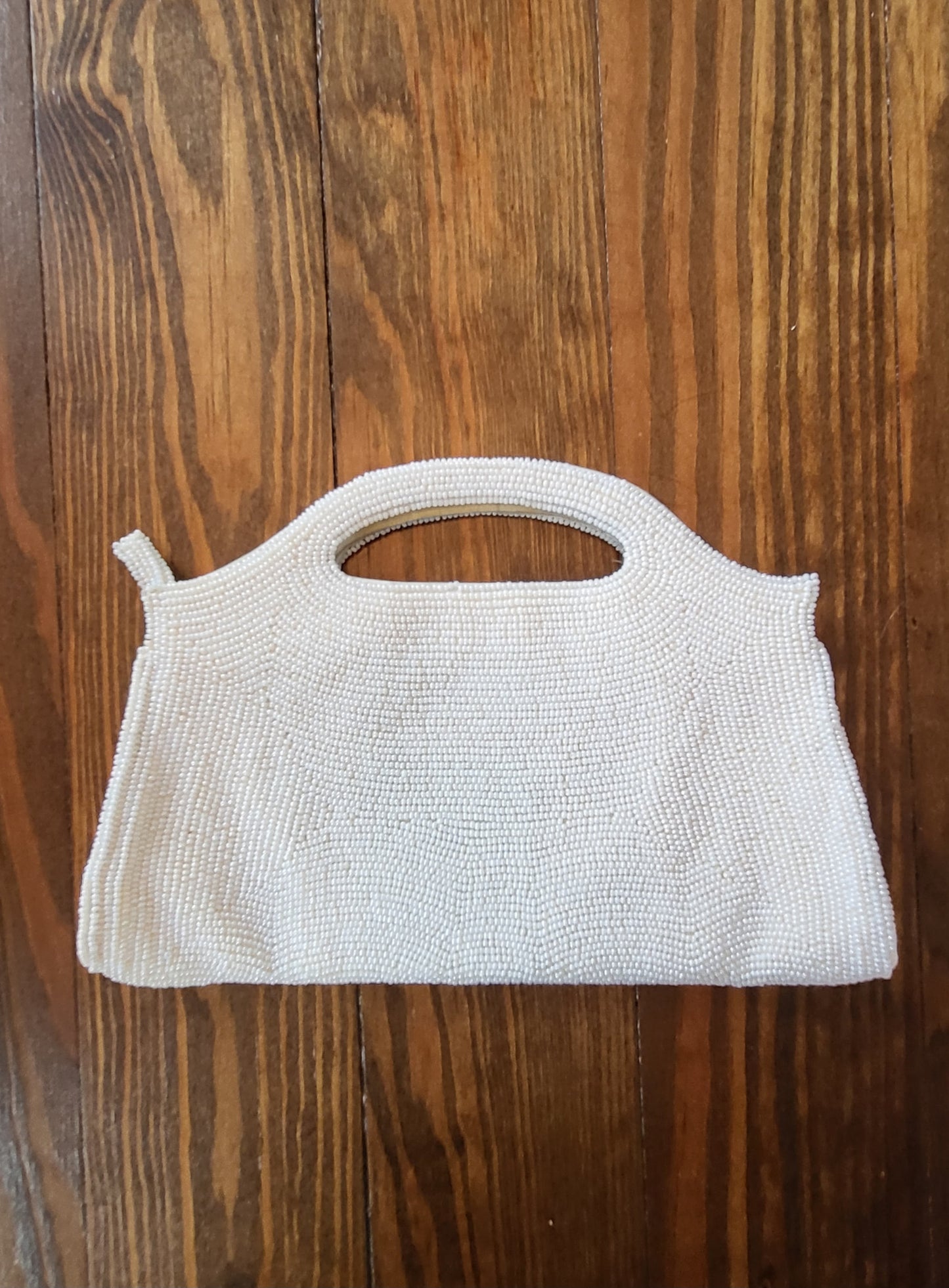 SOLD - Vintage 1950's Debbie Ivory Flower Beaded Evening Bag