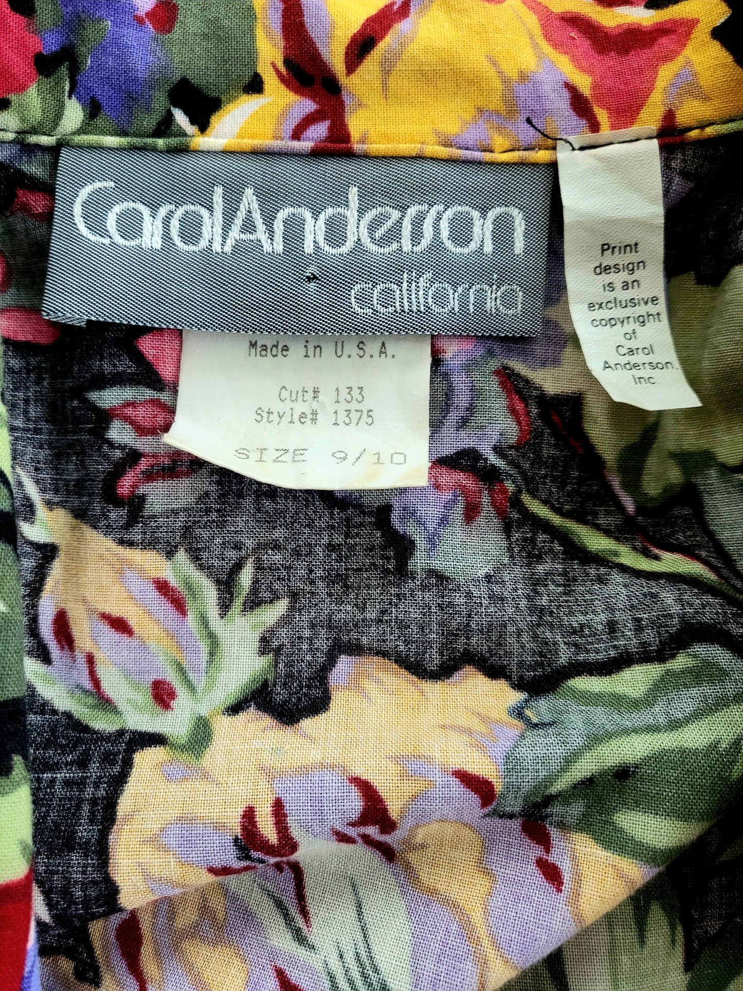 SOLD - Vintage 1980's "Carol Anderson" Dark Floral Fit & Flare Dress