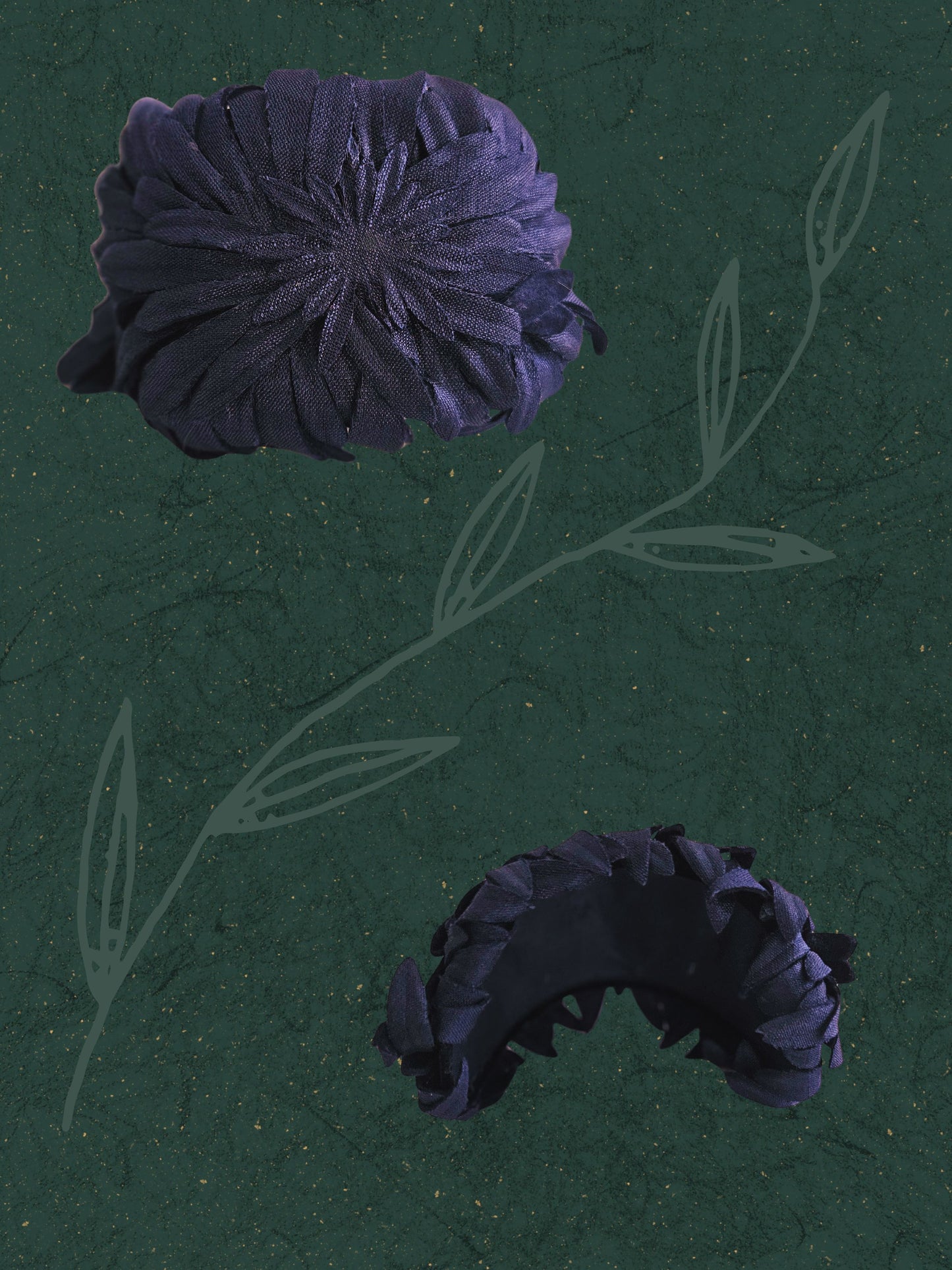 SOLD - Vintage 1950's-1960's Navy Petal Half Hat