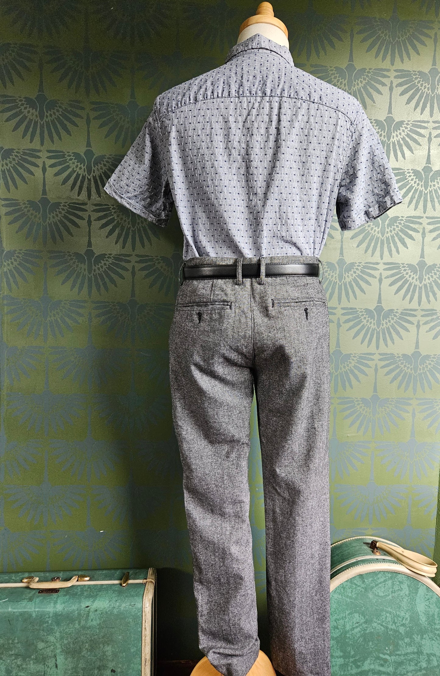 STYLE 4006 - 1960's Style Slim Fit Gray Tweed Trousers