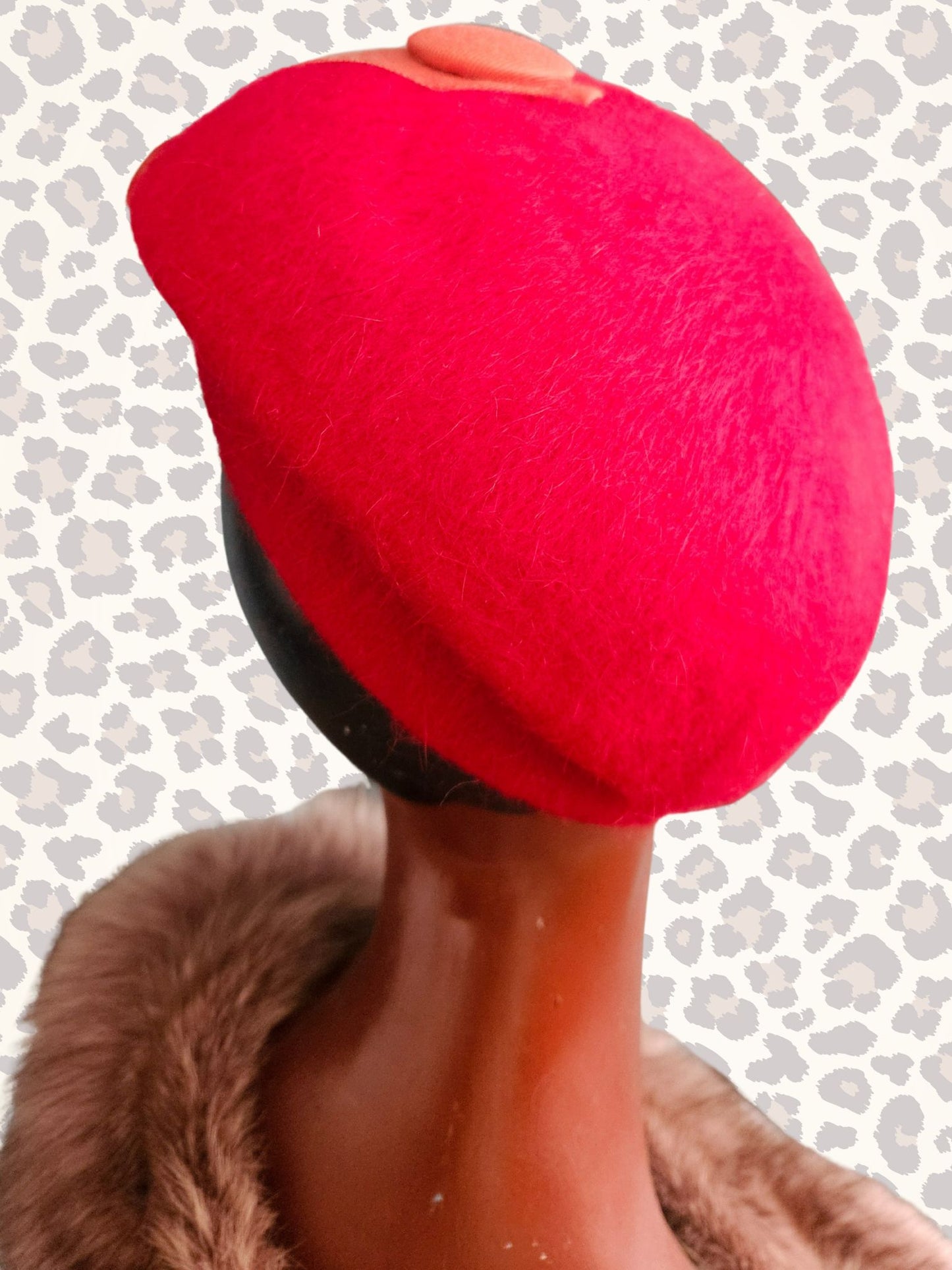 Vintage Red Structured Beret