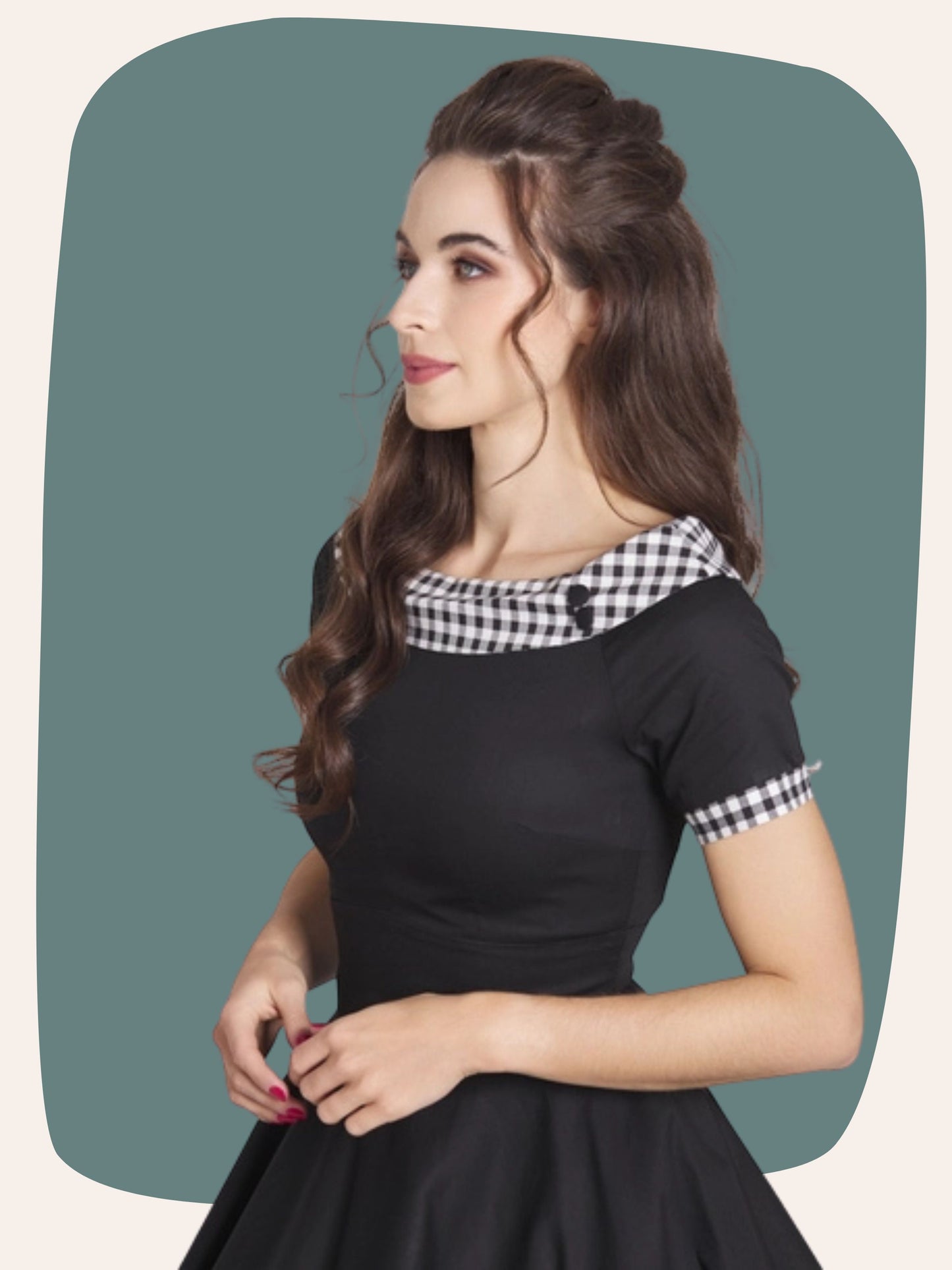 Darlene Black Gingham Swing Dress