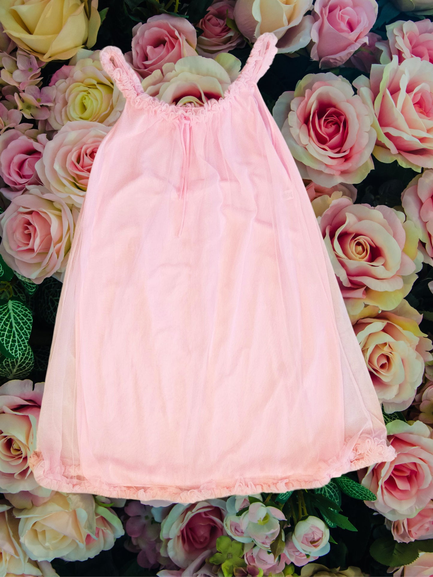 SOLD - Vintage Pink Chiffon Negligee