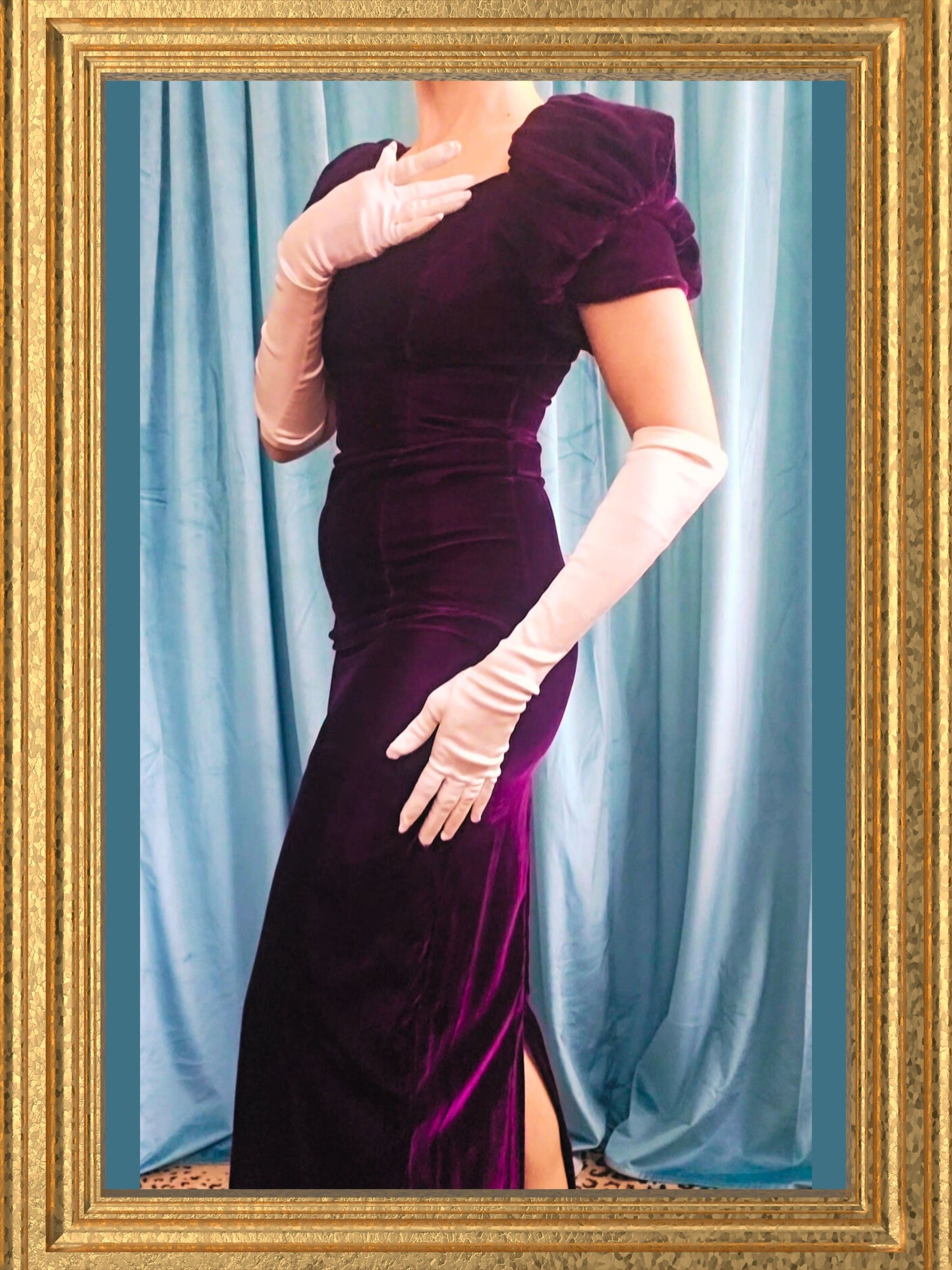 SOLD - Vintage 1980's Does 1930's "Jordan" Deep Violet Velvet Gown