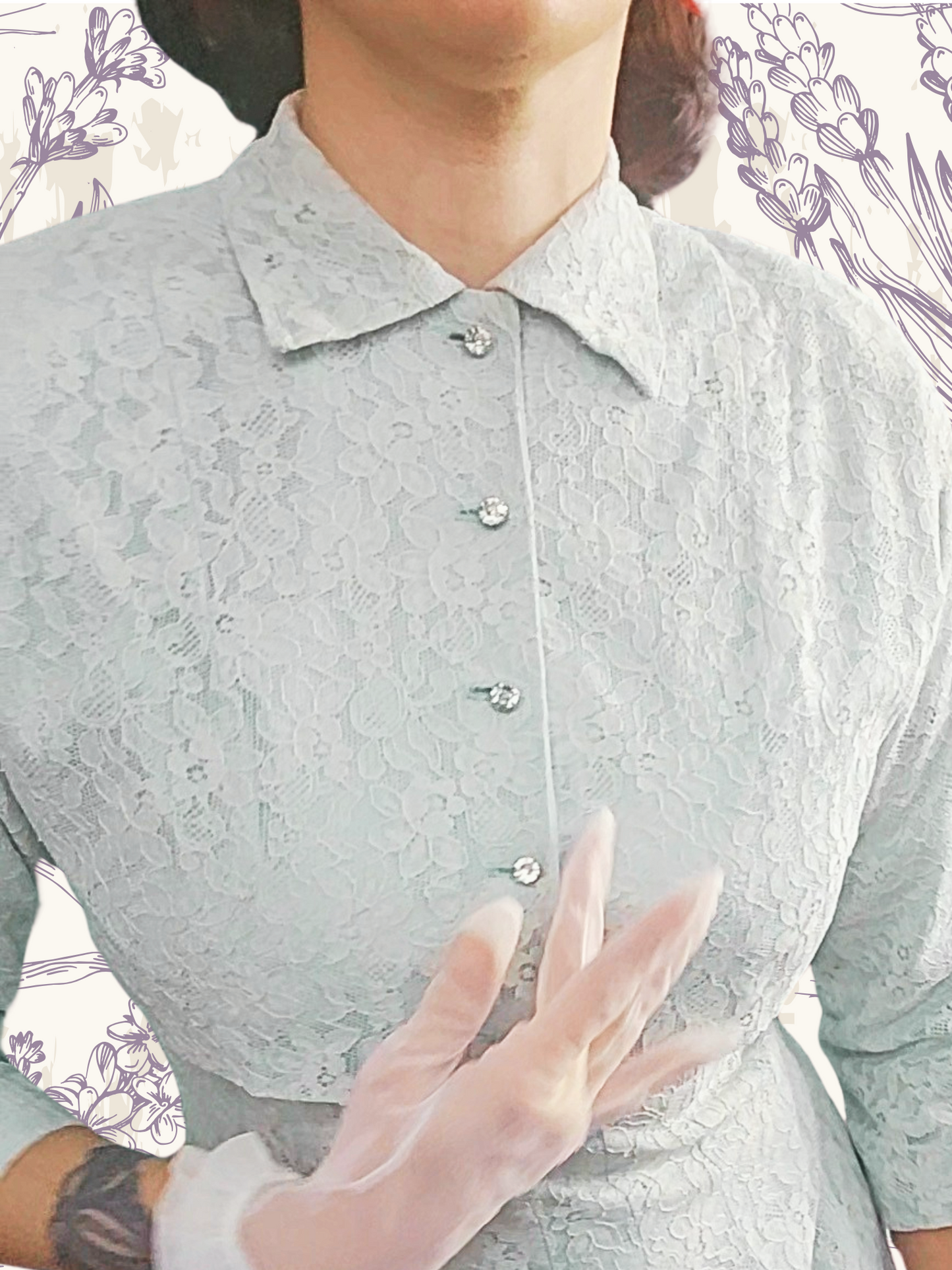 SOLD - Vintage 1950's Mint Lace Dress