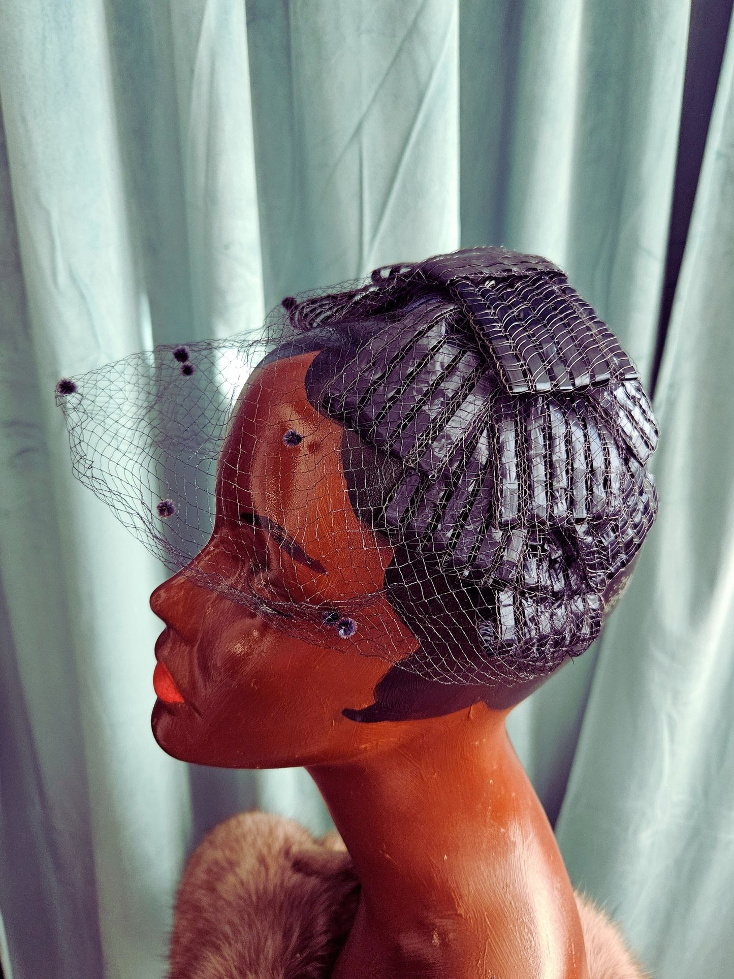 Vintage Navy Straw Crescent