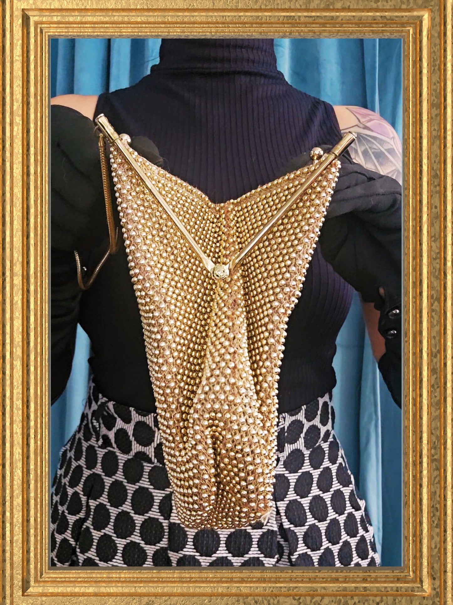 SOLD - "Lumured" Golden Petite Bead Handbag