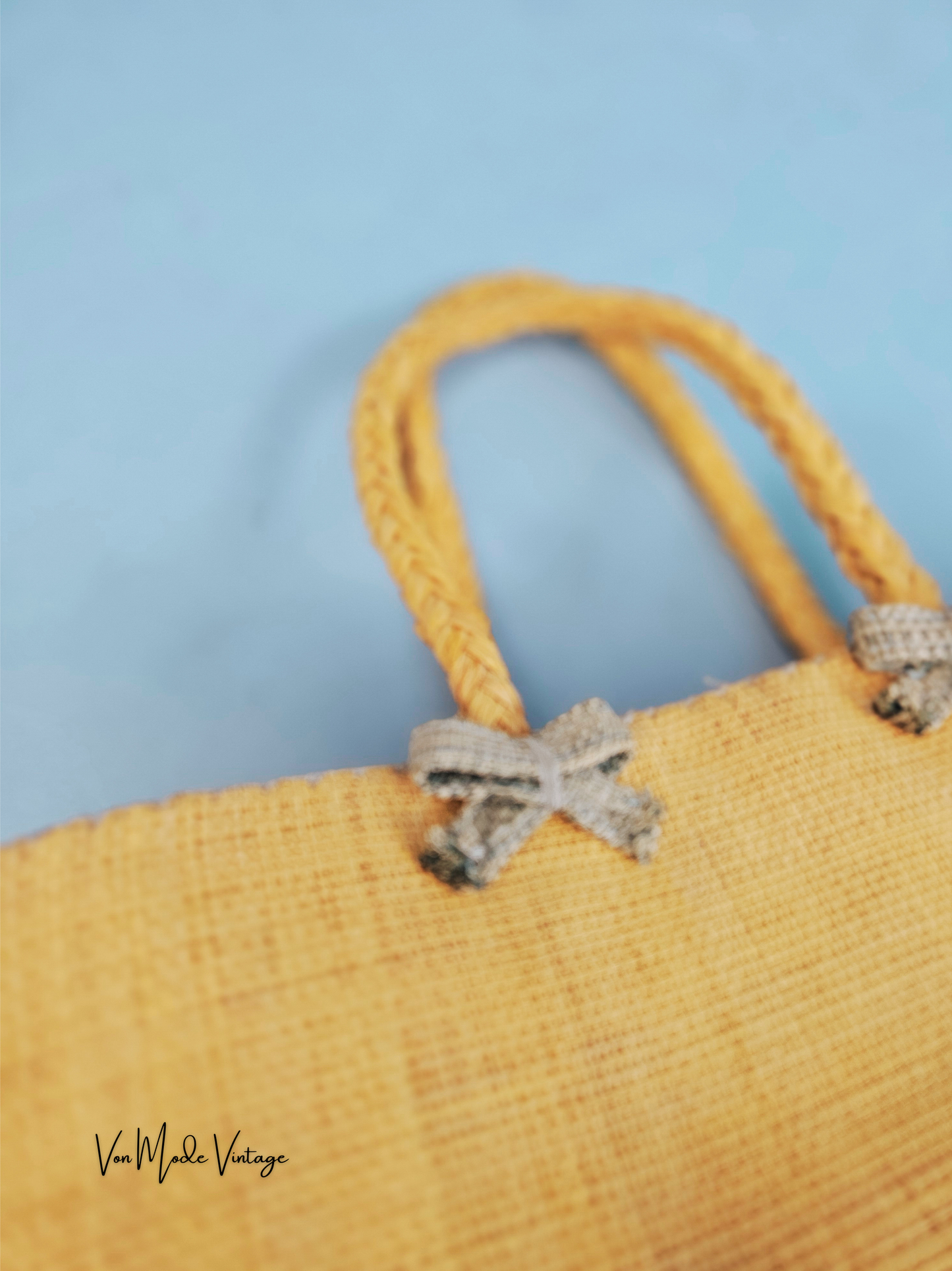 Retro Yellow Straw Handbag