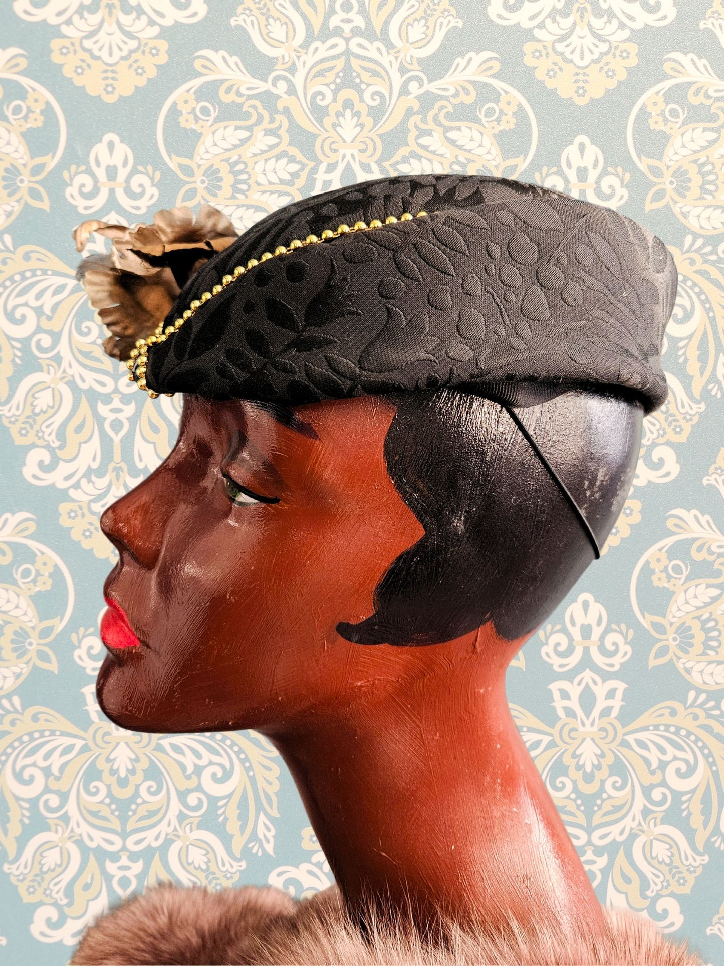 Vintage Brocade Side Cap