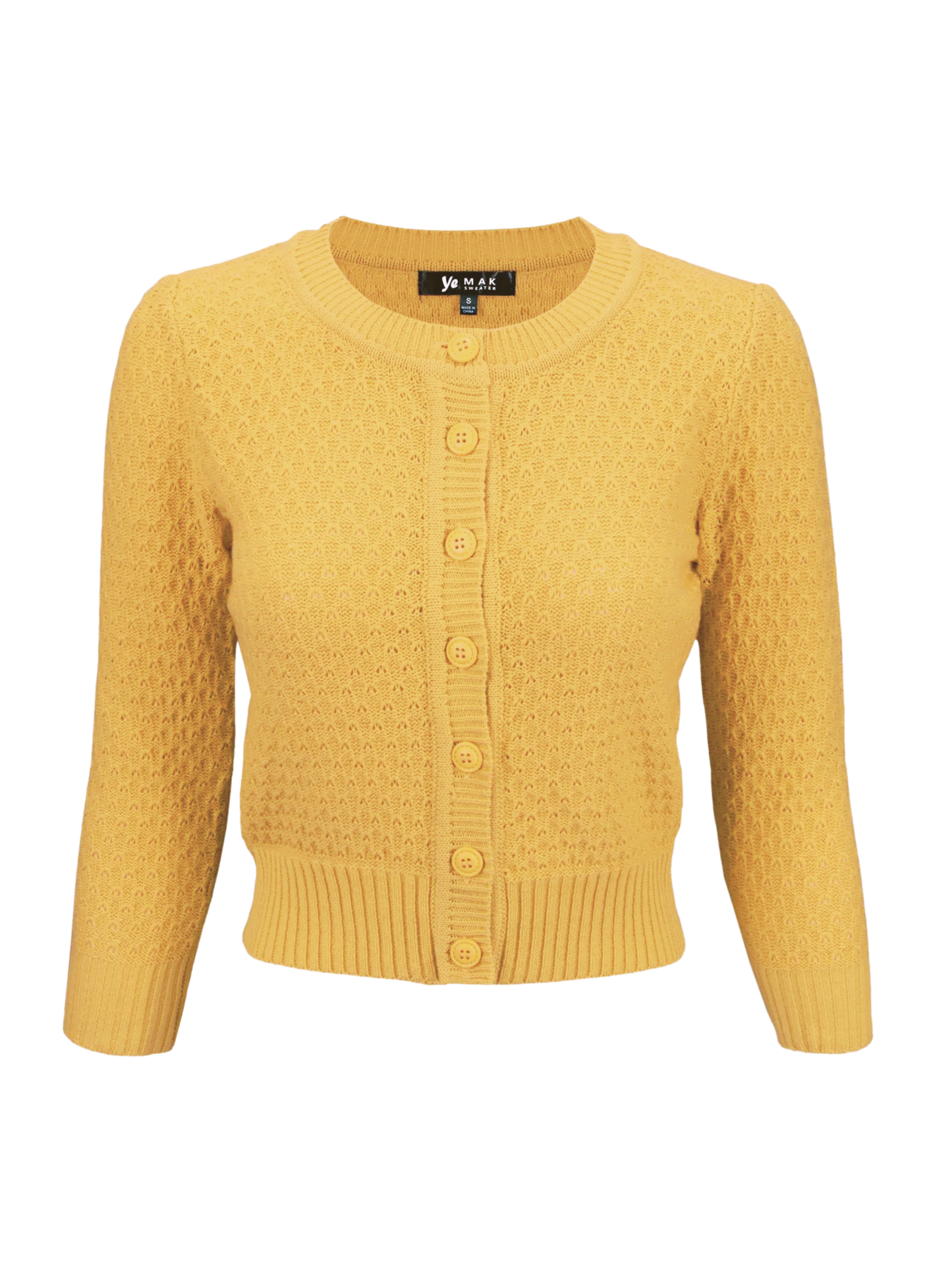 Vintage Style Knit Cardigan -Honey
