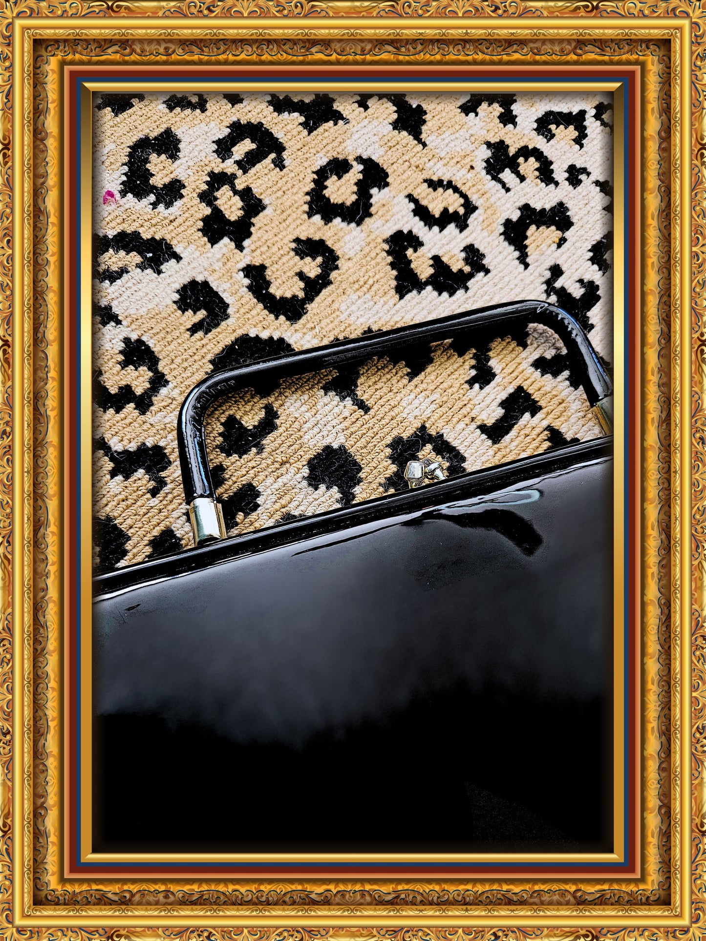 SOLD - Vintage Black Vinyl Handbag