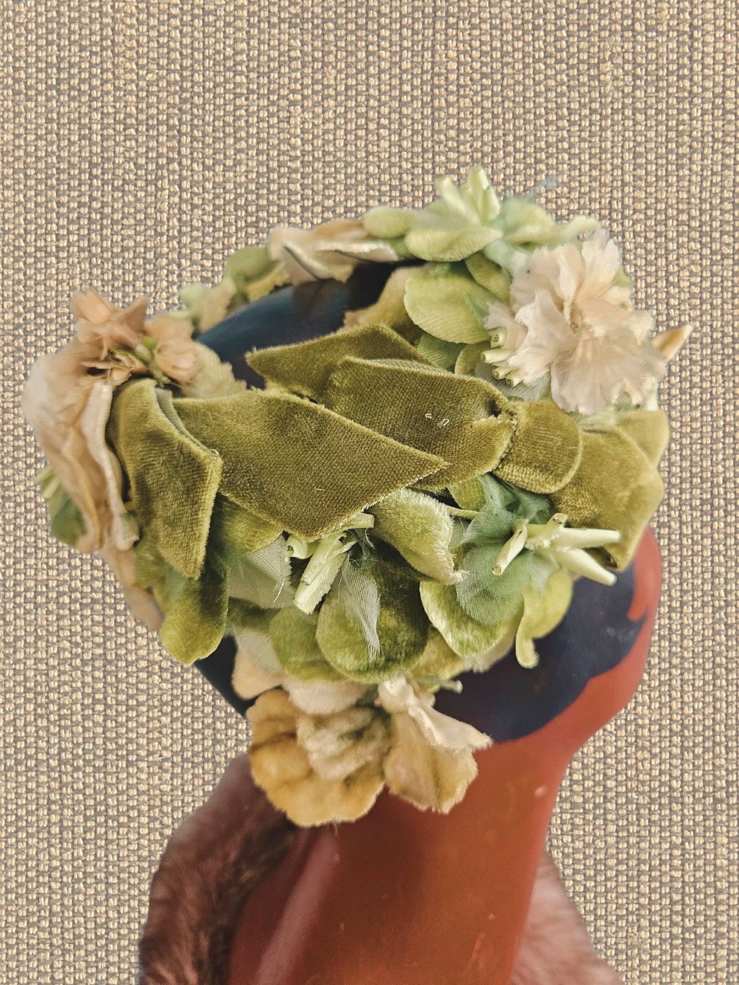 Vintage Olive Floral Crescent