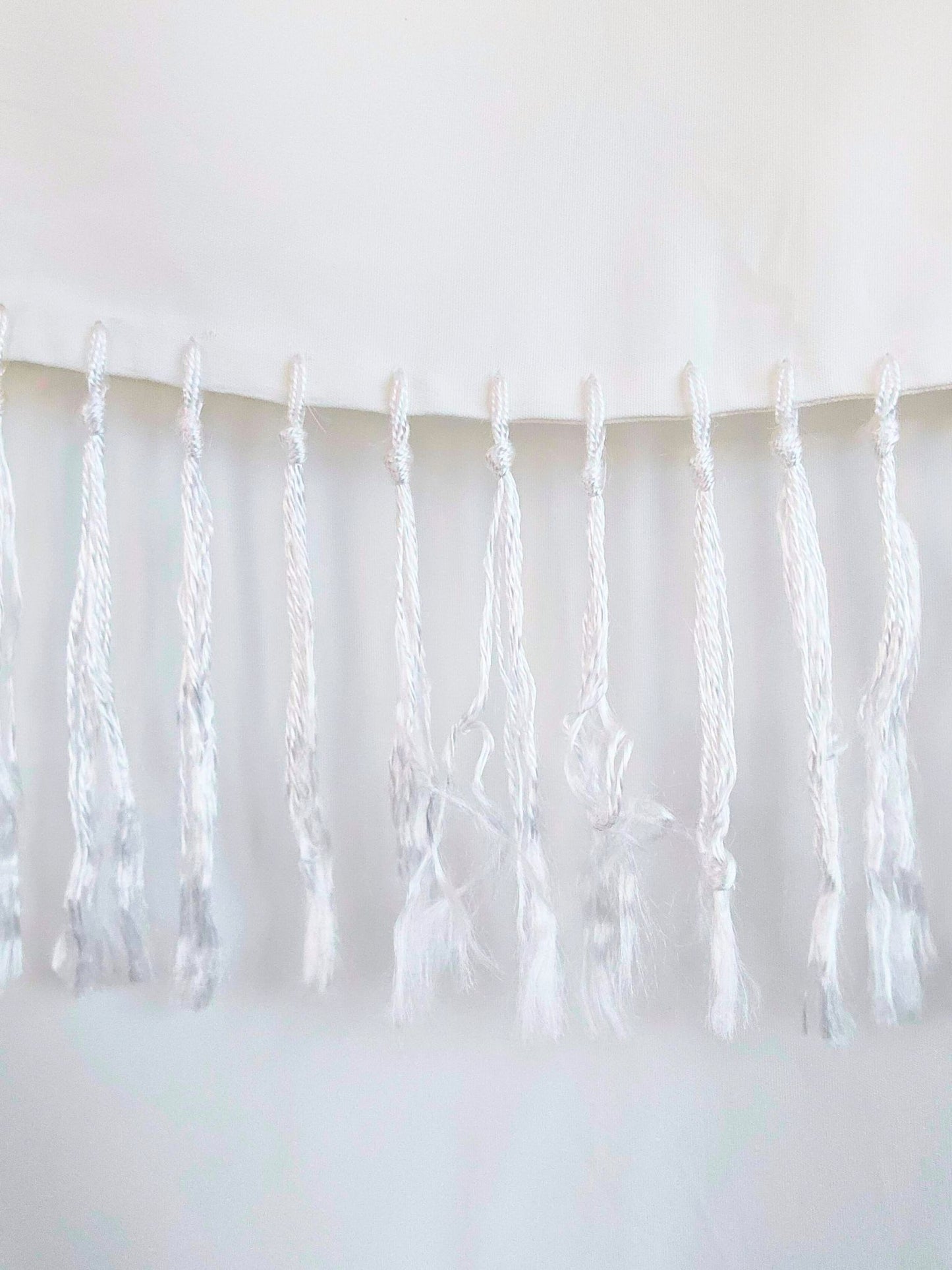 Vintage White Fringe Scarf