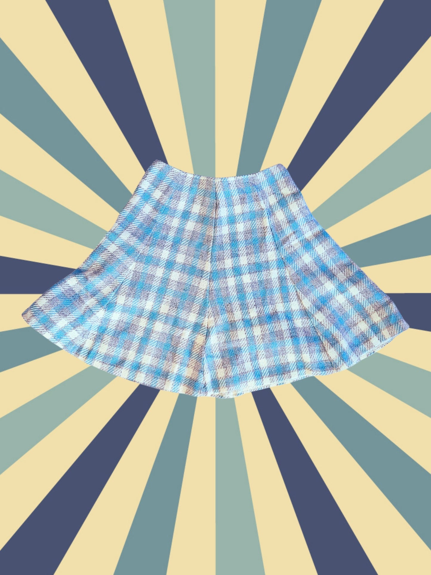 Style 4018 - 1960's Blue Check Mini Skirt