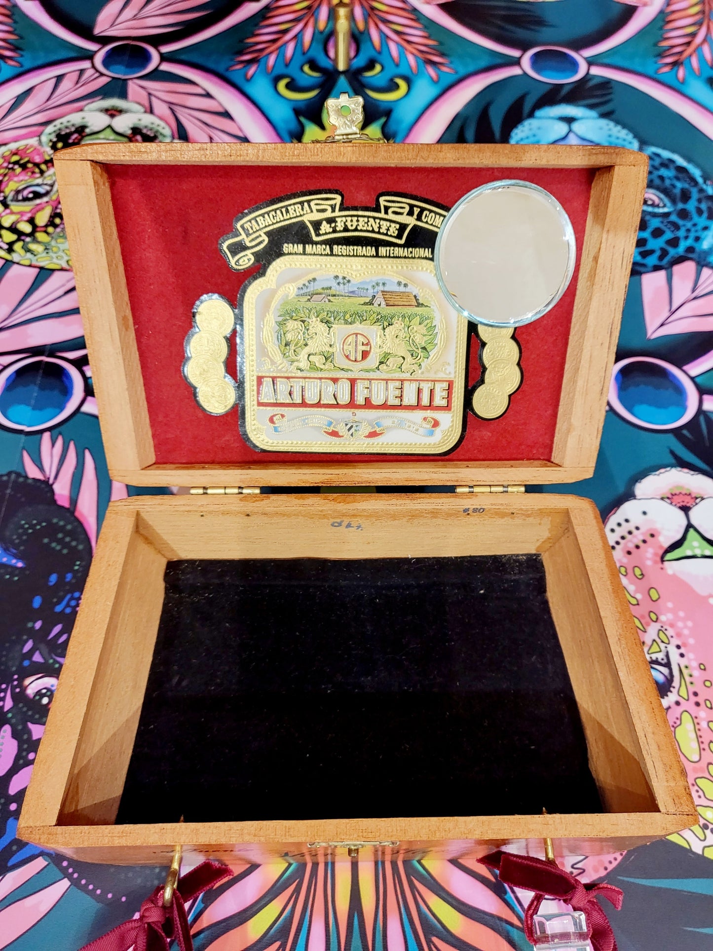 SOLD - Vintage Cigar Box Purse - Butterfly and Roses