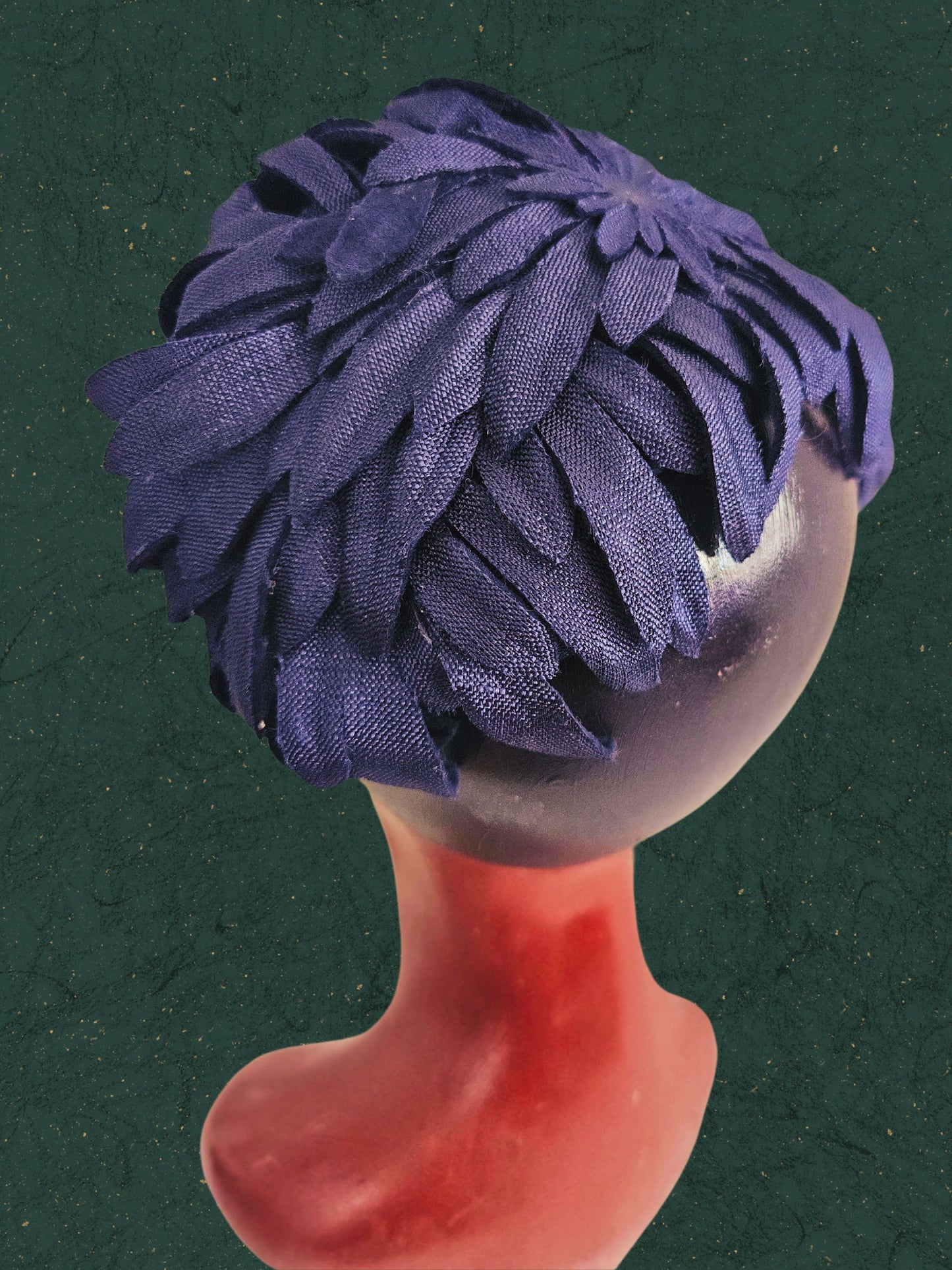 SOLD - Vintage 1950's-1960's Navy Petal Half Hat