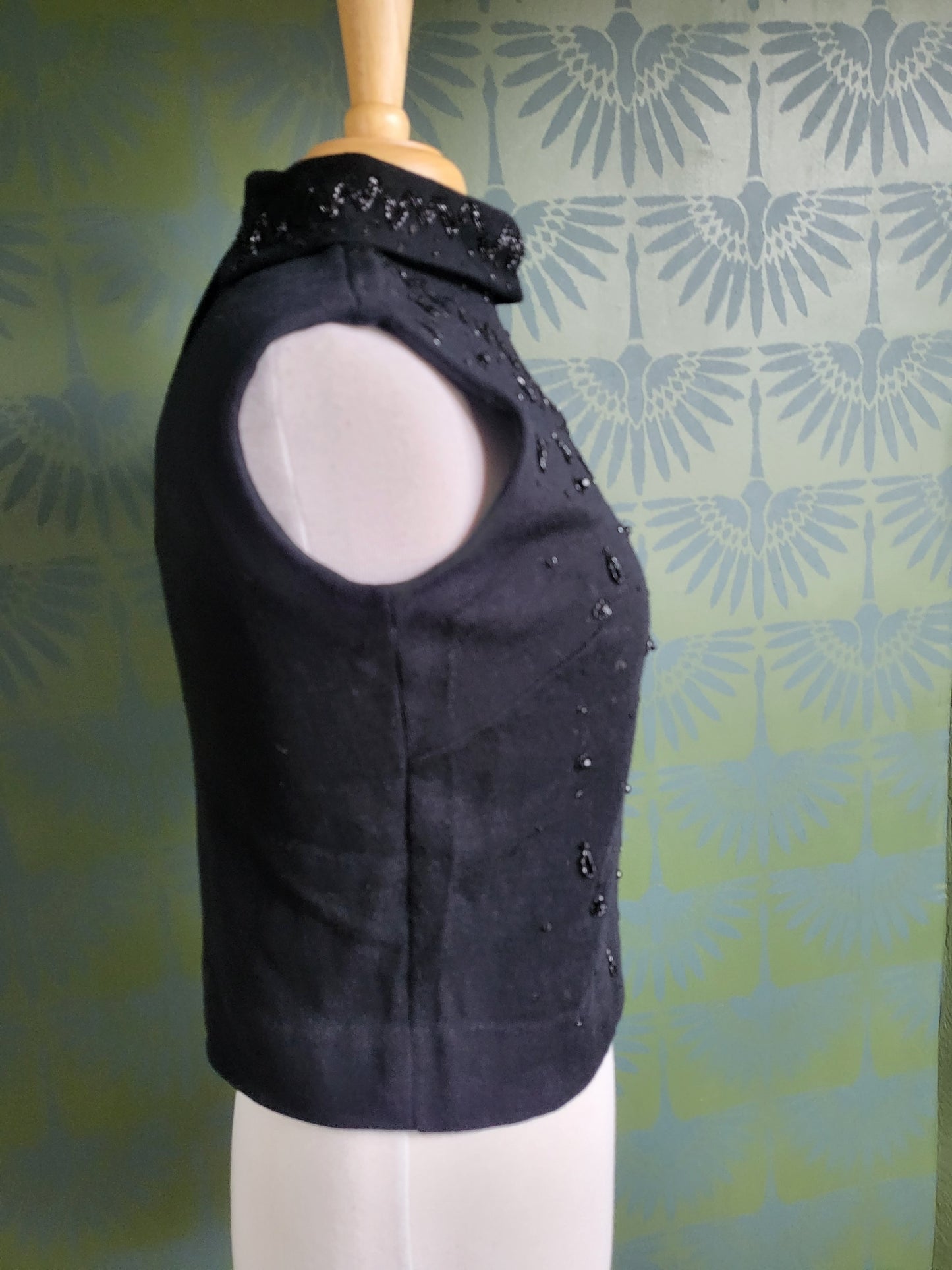 SOLD - Vintage 1950's-1960's Sleeveless Beaded Top