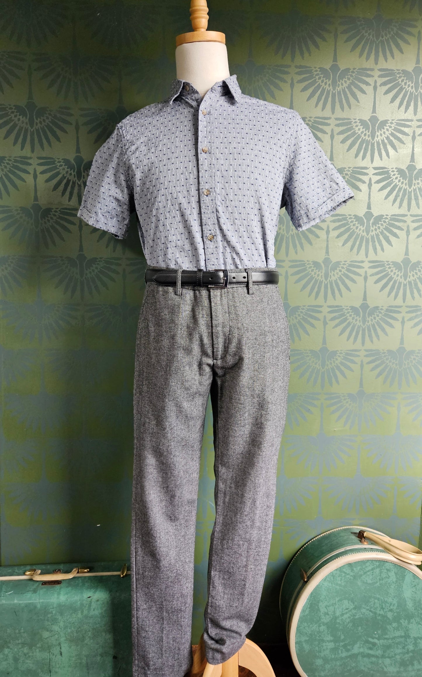 STYLE 4006 - 1960's Style Slim Fit Gray Tweed Trousers