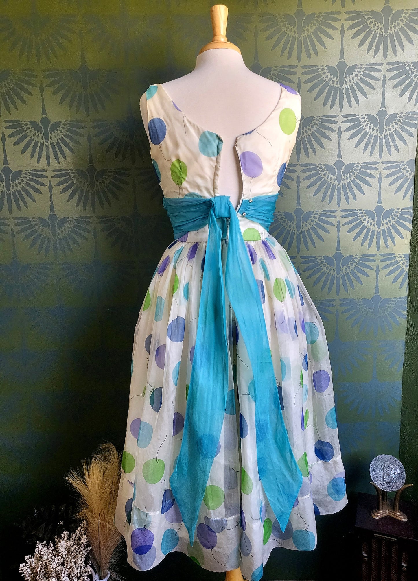 SOLD - Vintage 1950's Jr. Theme of New York Balloon Print Dress